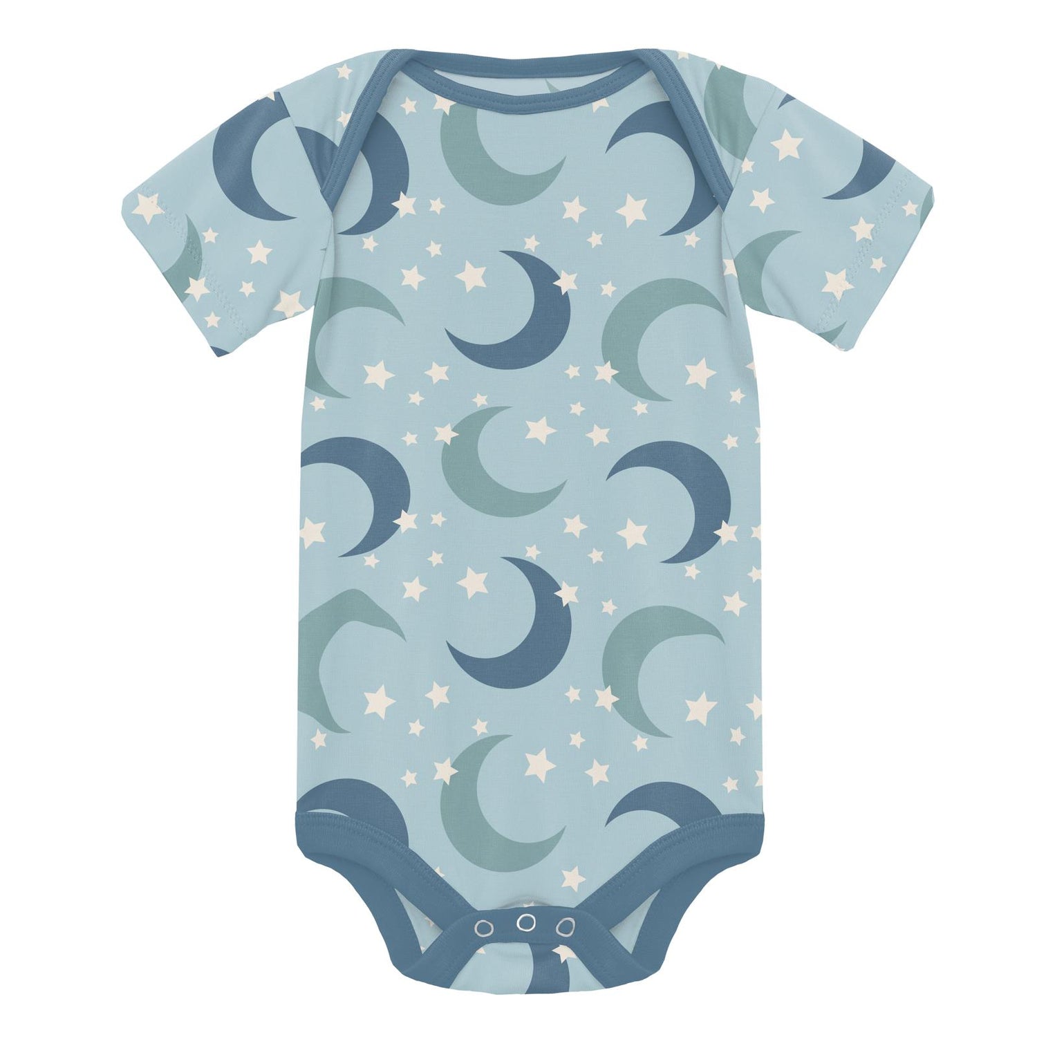 Print Short Sleeve One Piece in Spring Sky Moon and Stars