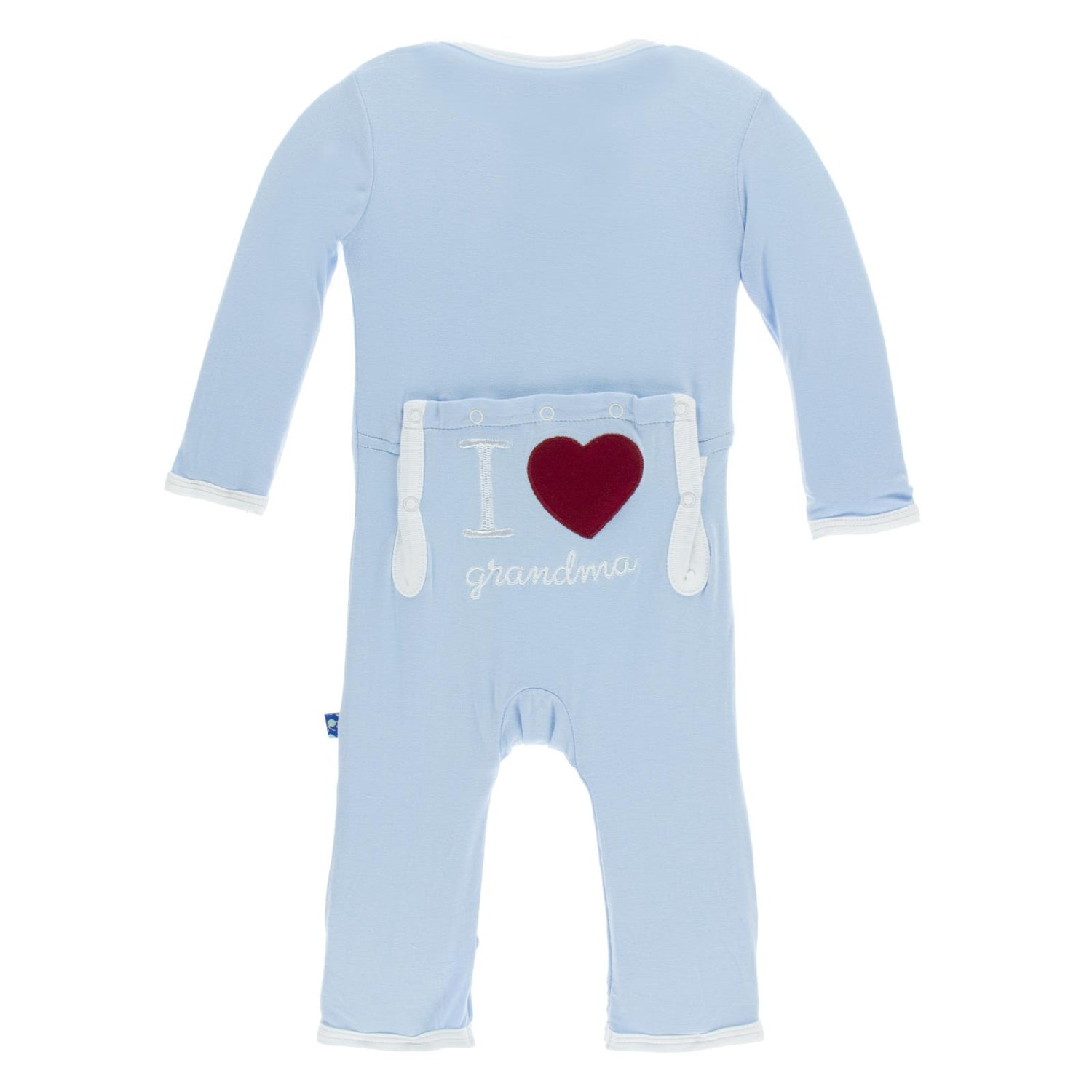 Applique Coverall with 2 Way Zipper in Pond I Love Grandma