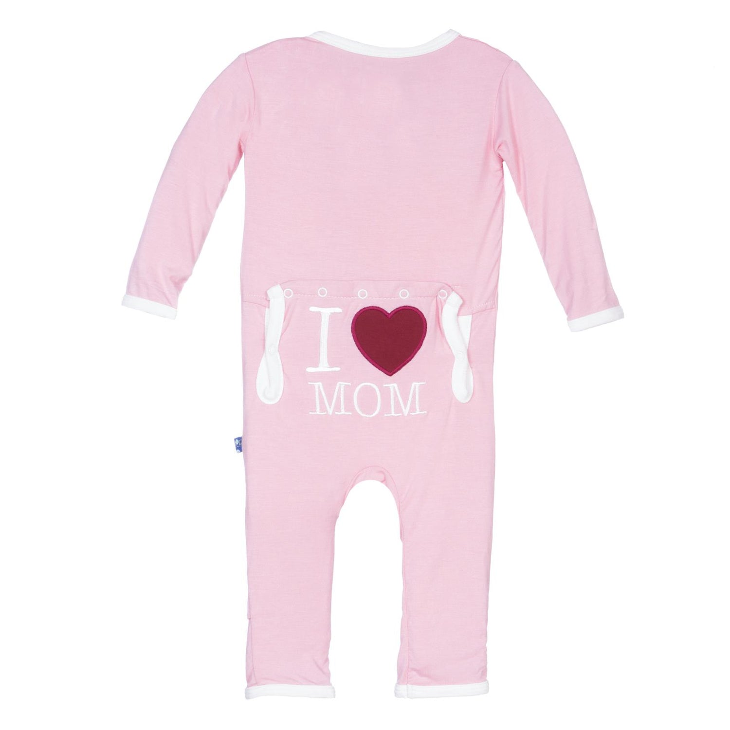 Applique Coverall with 2 Way Zipper in Lotus I Love Mom