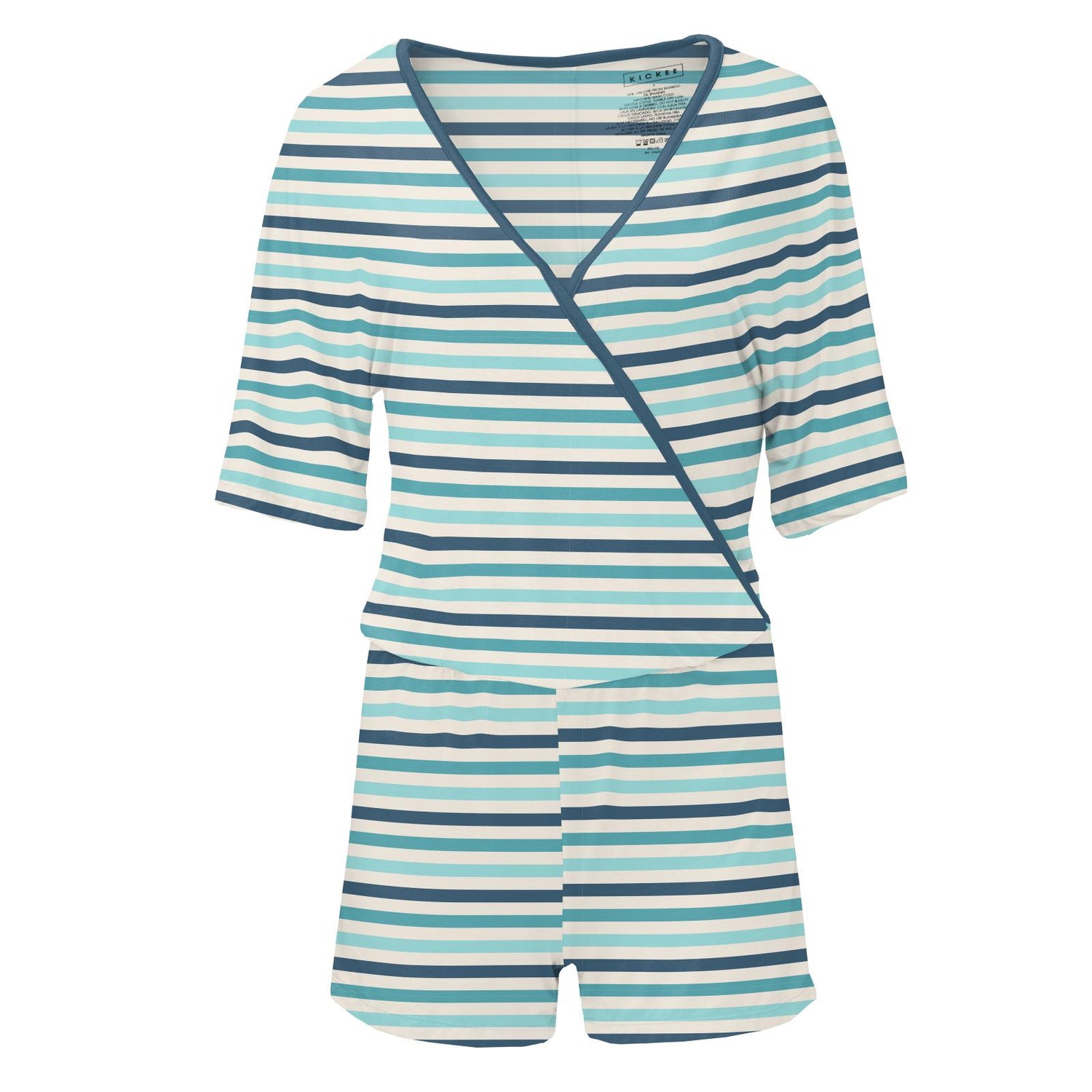 Women's Print Kimono Romper in Cruisin' Stripe