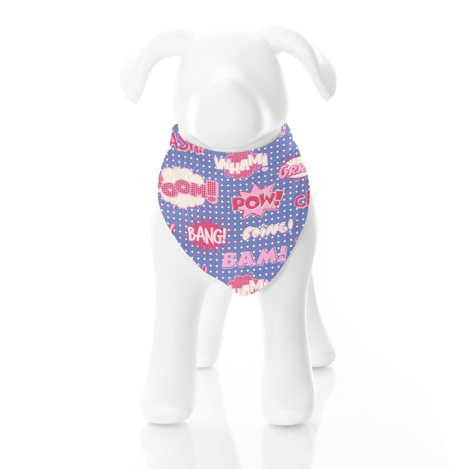 Print Dog Bandana in Forget Me Not Comic Onomatopoeia