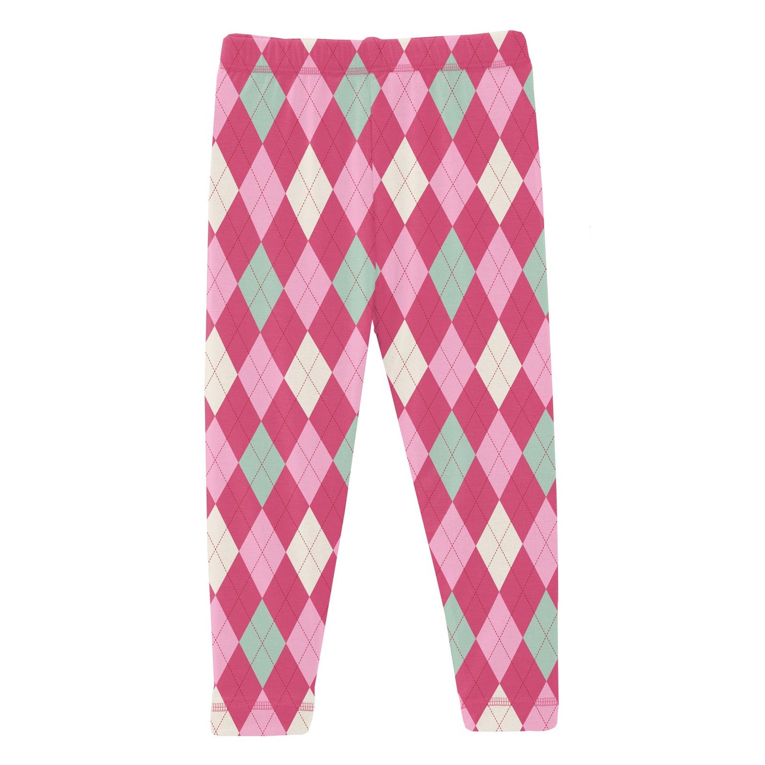 Print Leggings in Flamingo Argyle