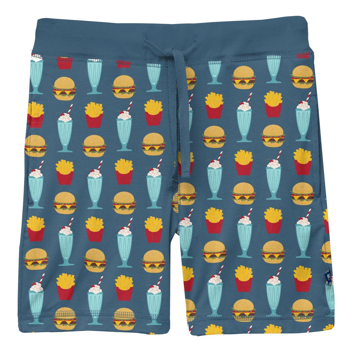 Print Lightweight Drawstring Shorts in Deep Sea Cheeseburger