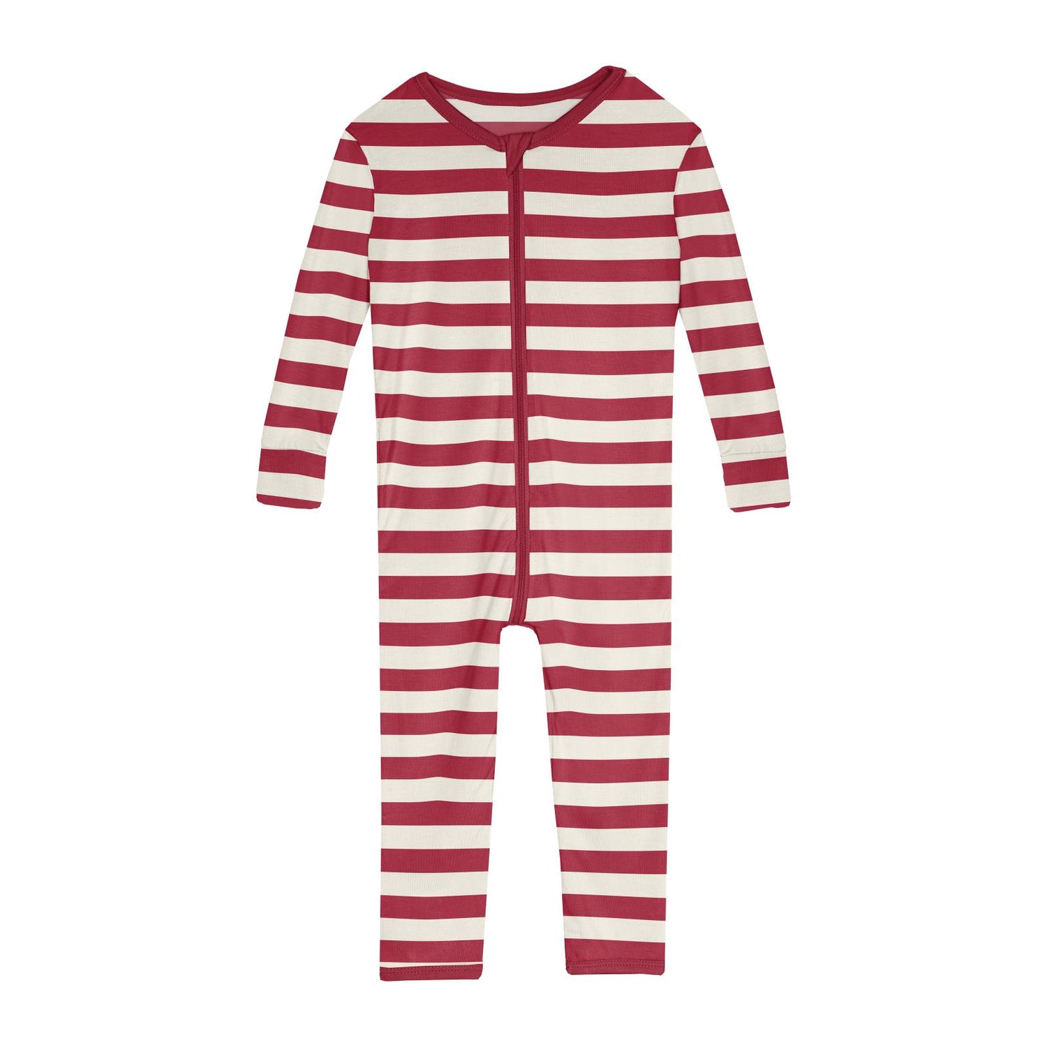 Print Convertible Sleeper with Zipper in Classic Candy Cane Stripe