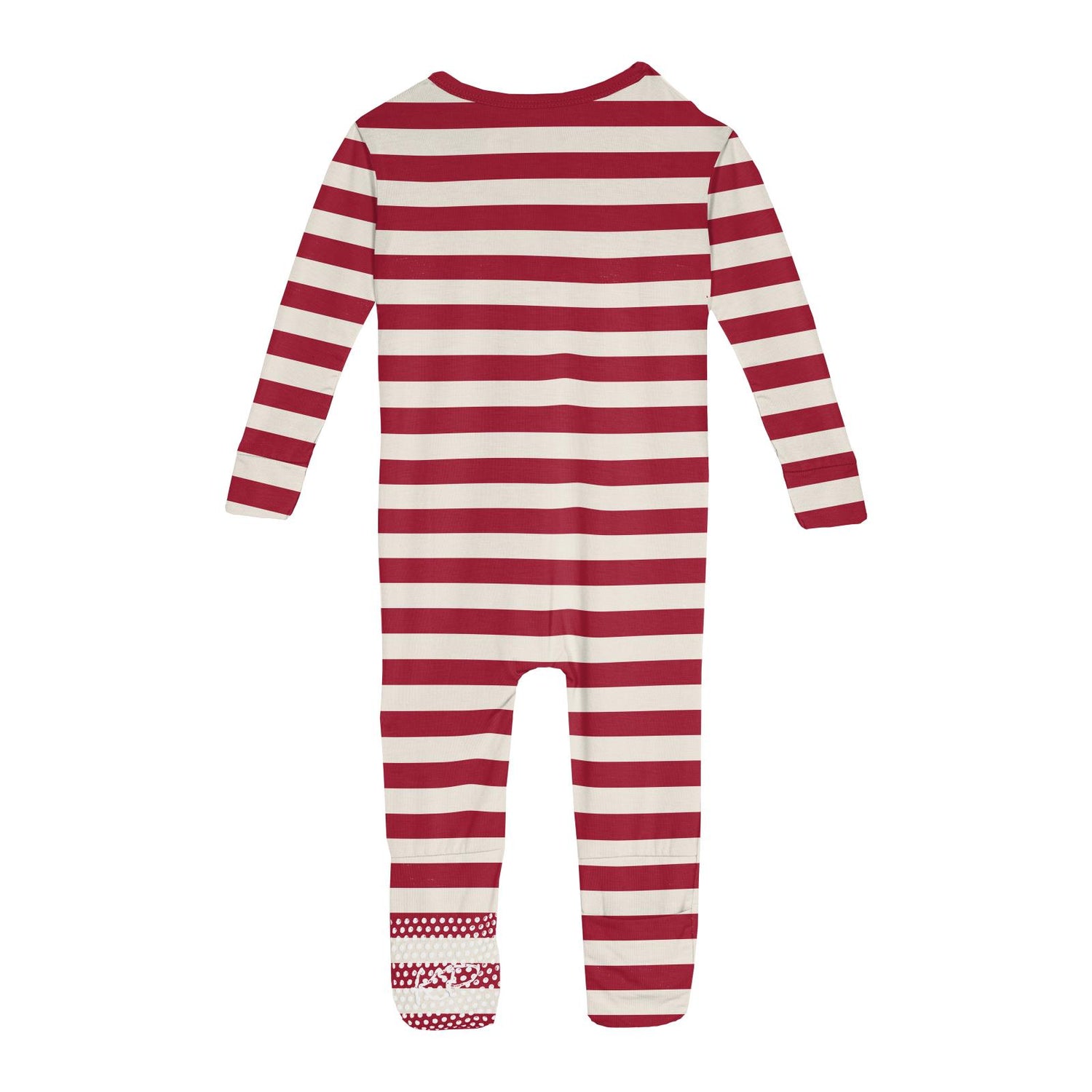 Print Convertible Sleeper with Zipper in Classic Candy Cane Stripe