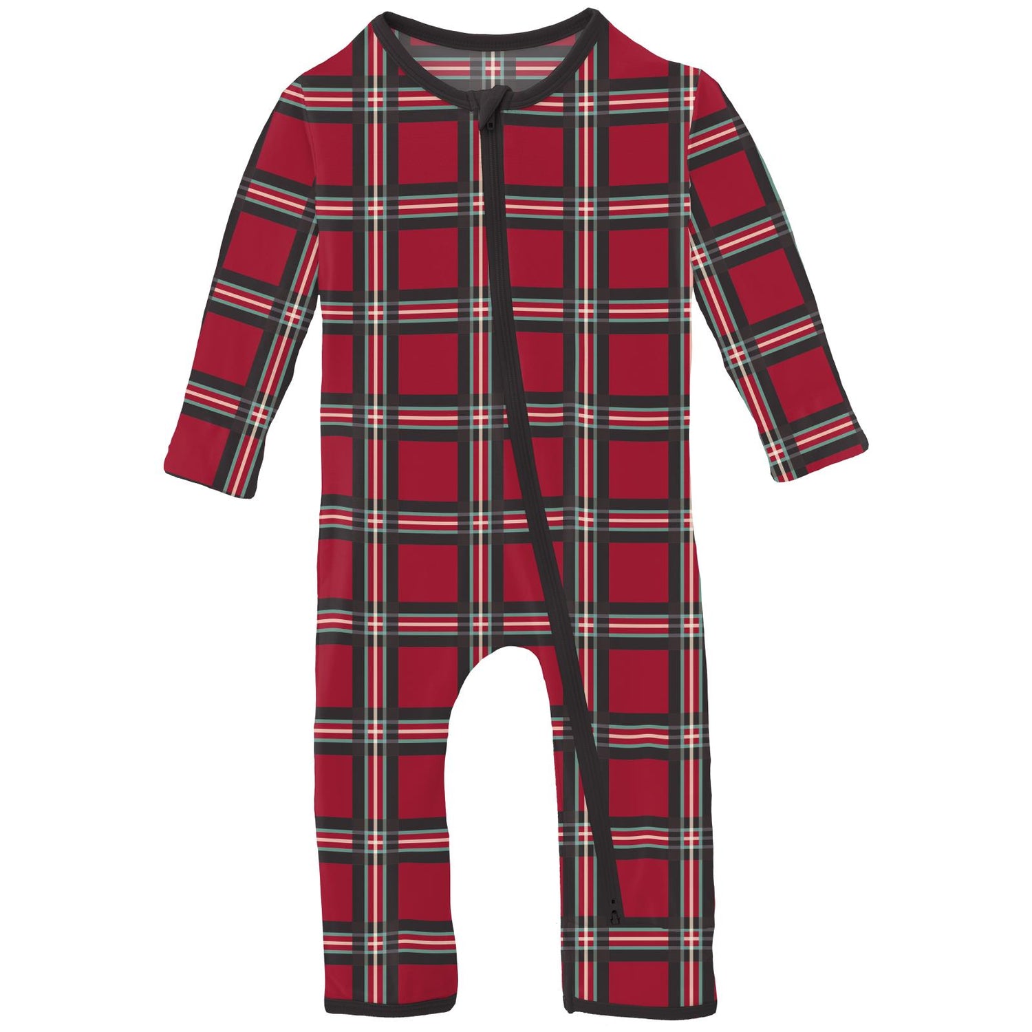 Print Coverall with 2 Way Zipper in Classic Holiday Plaid