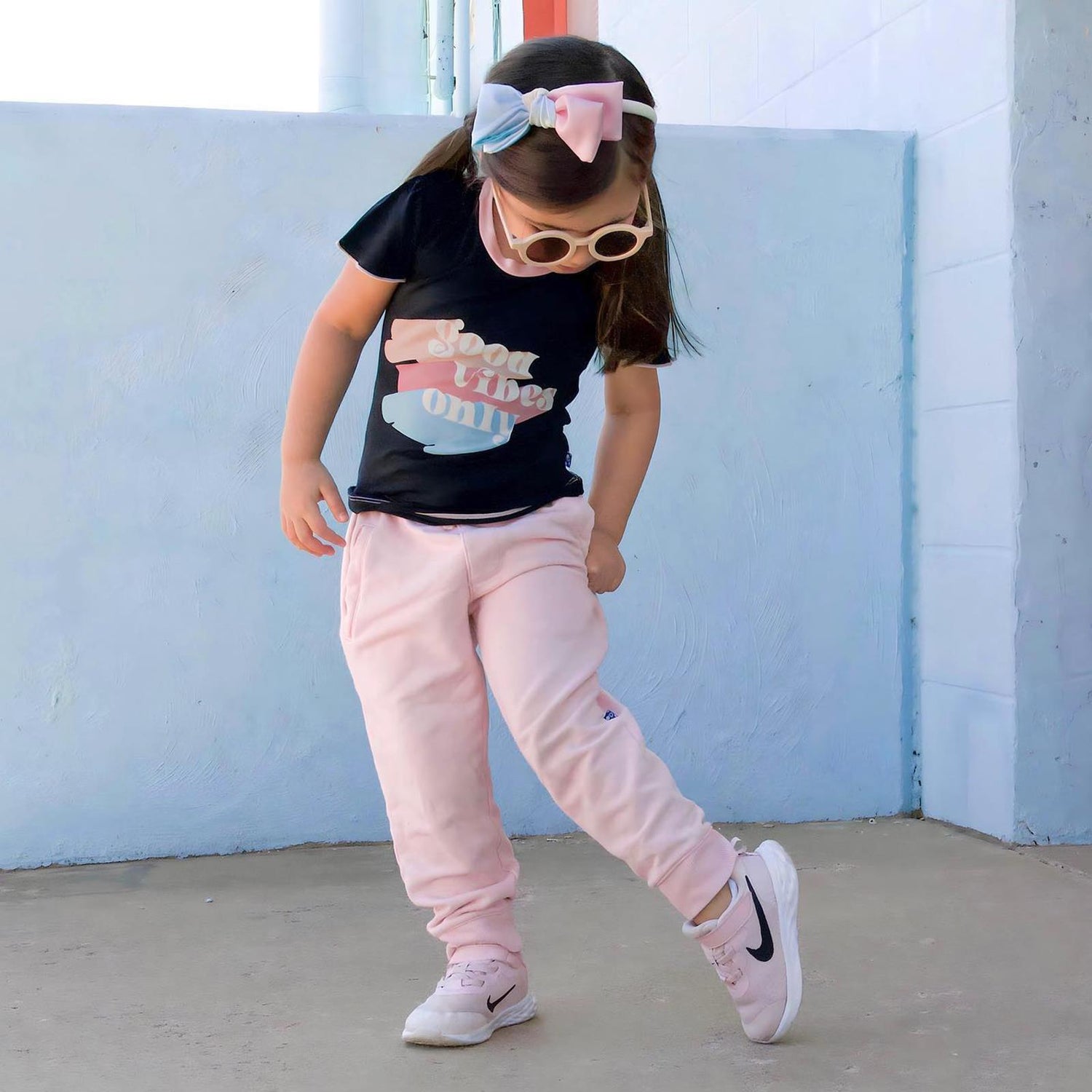 Fleece Joggers in Baby Rose