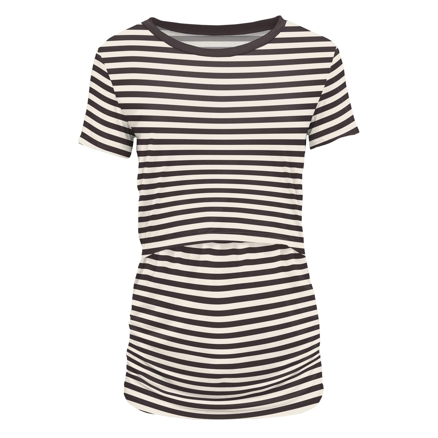 Women's Print Short Sleeve Nursing Tee in Jailhouse Rock Stripe