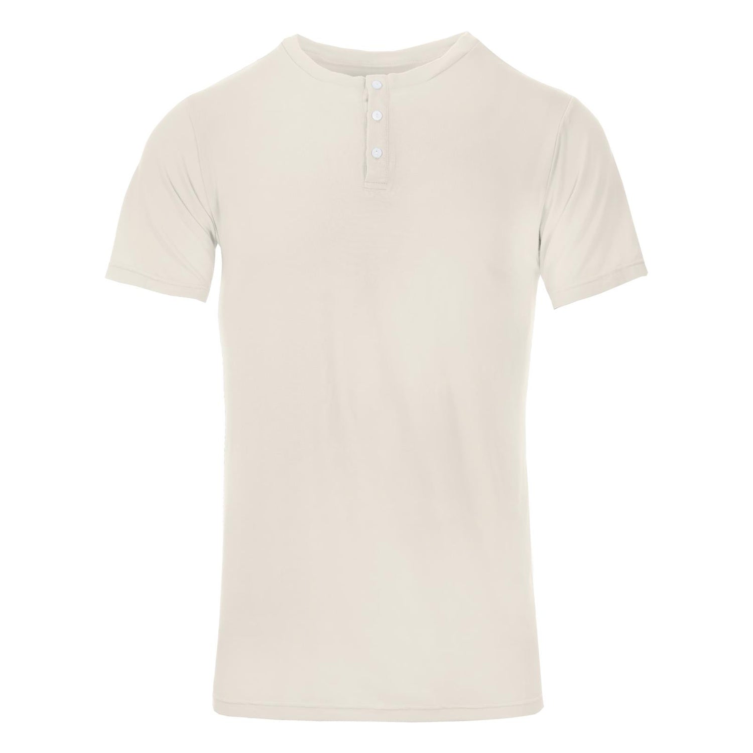 Men's Solid Short Sleeve Henley in Natural