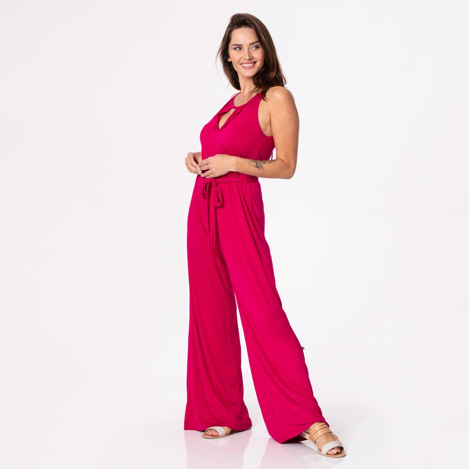 Women's Breezy Keyhole Jumpsuit in Rhododendron