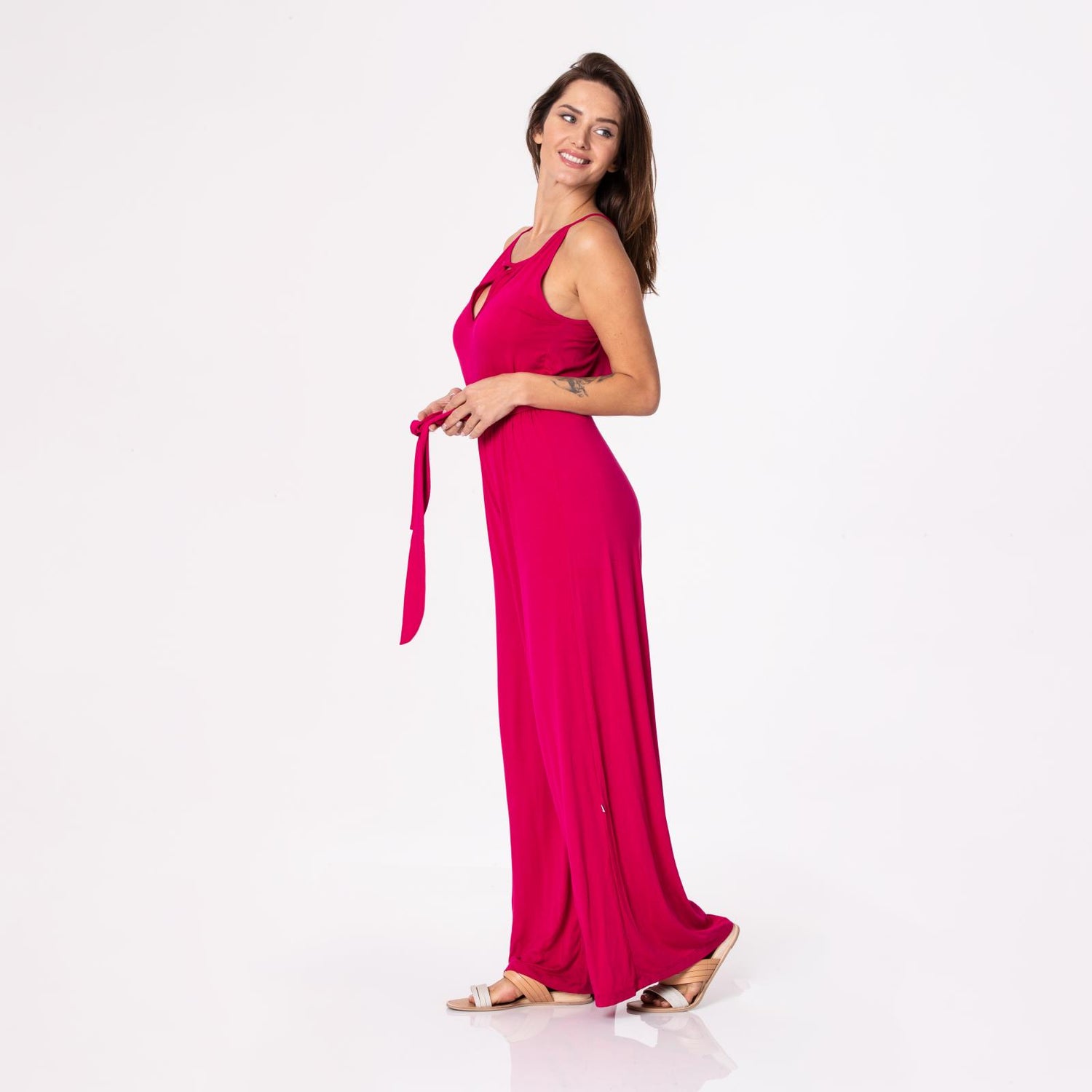 Women's Breezy Keyhole Jumpsuit in Rhododendron