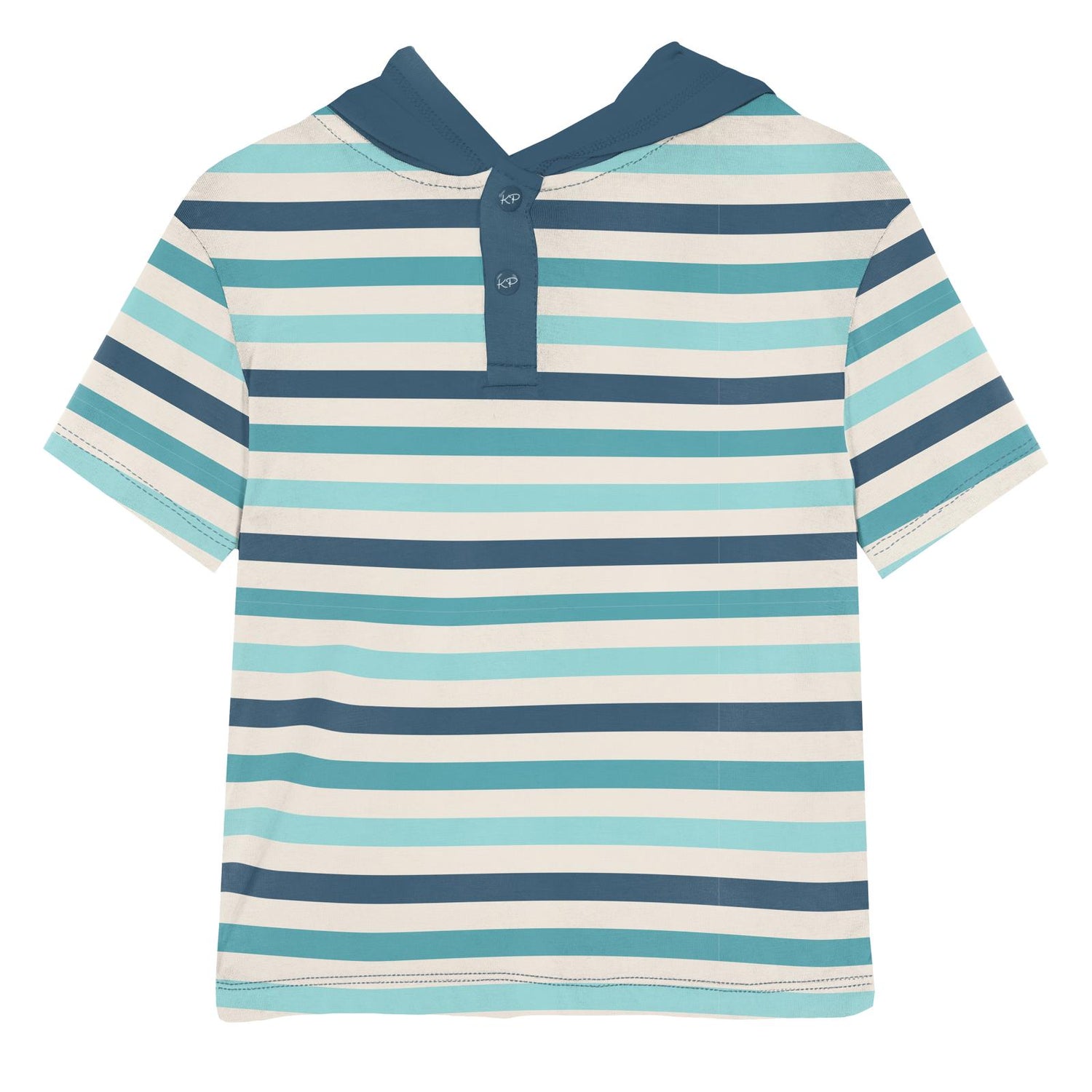 Print Short Sleeve Hoodie Tee in Cruisin' Stripe