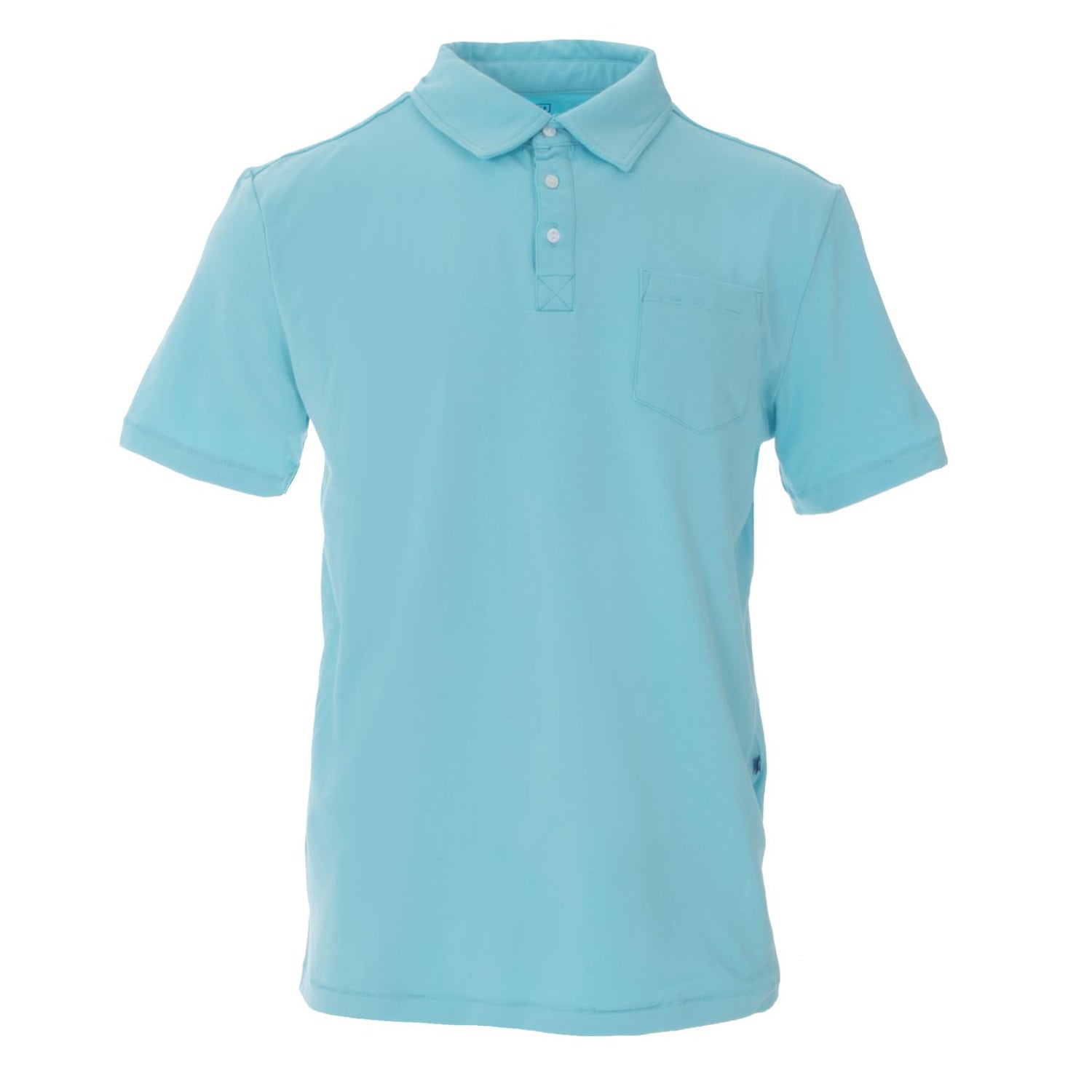 Men's Short Sleeve Luxe Jersey Polo in Shining Sea