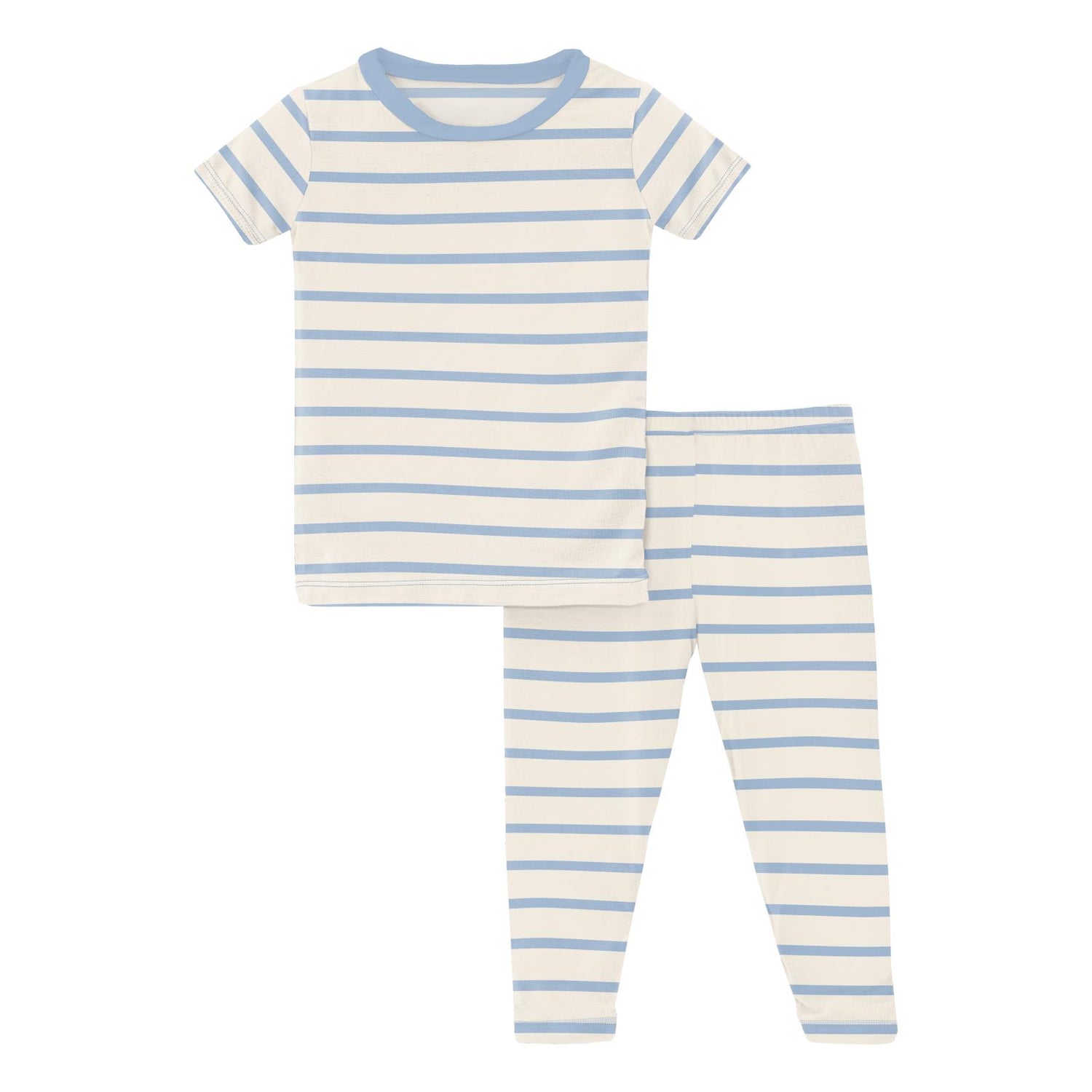 Print Short Sleeve Pajama Set in Pond Sweet Stripe