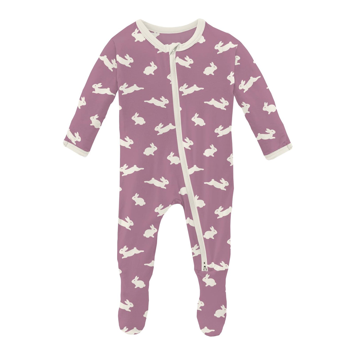 Print Footie with 2 Way Zipper in Pegasus Bunny