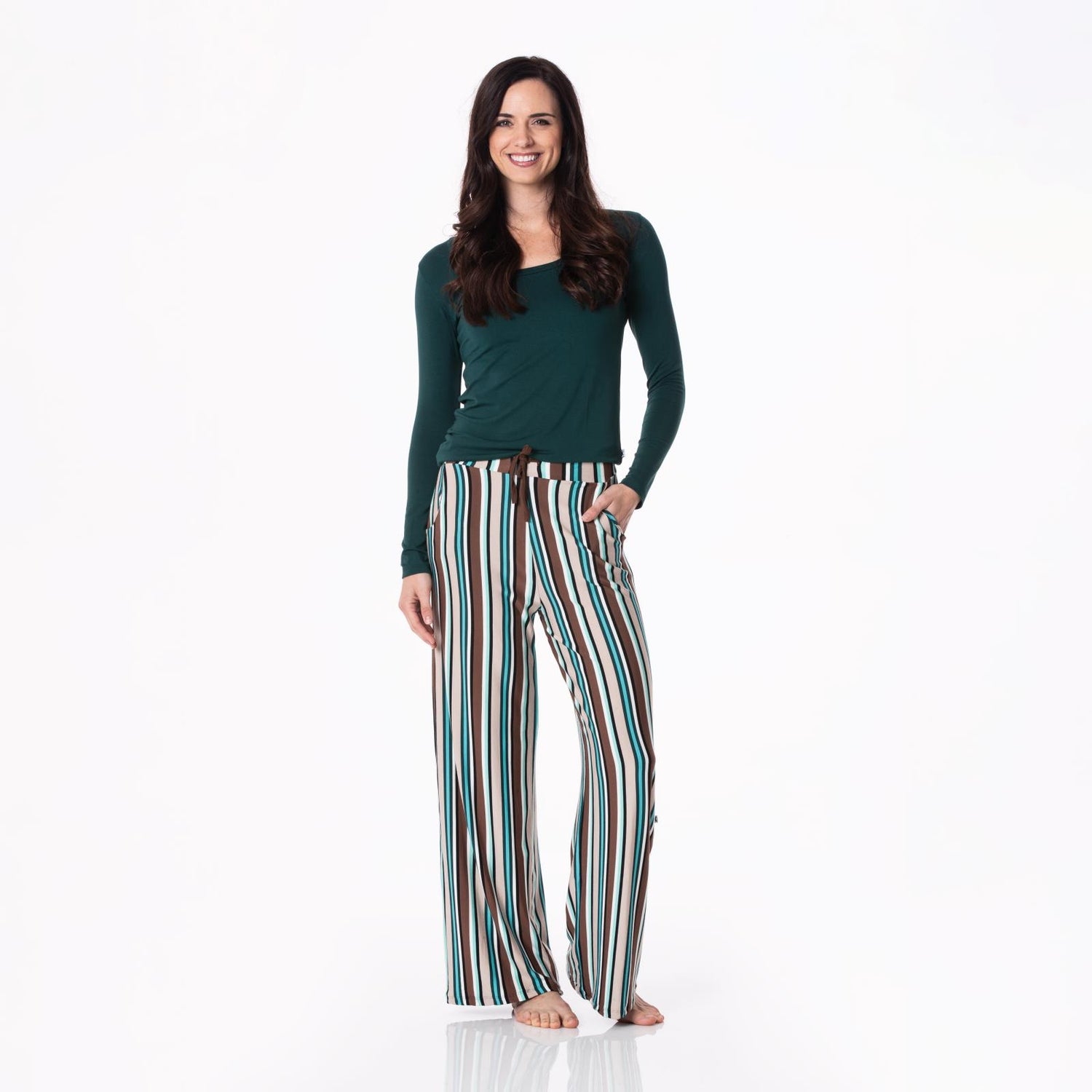 Women's Print Lounge Pants in Dad's Tie Stripe