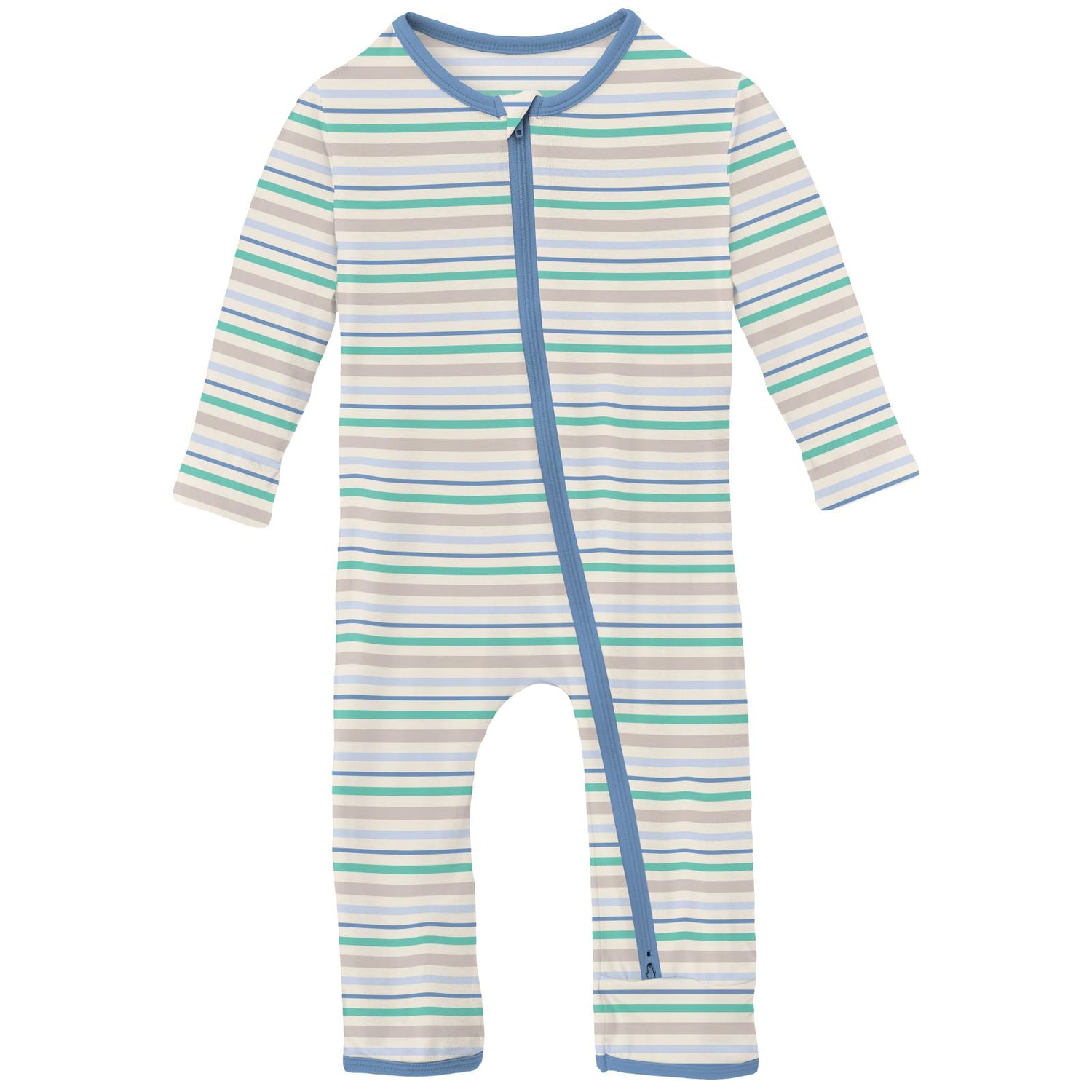 Print Coverall with 2 Way Zipper in Mythical Stripe