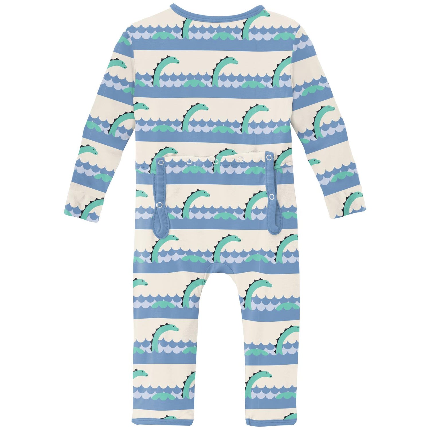 Print Coverall with 2 Way Zipper in Natural Sea Monster