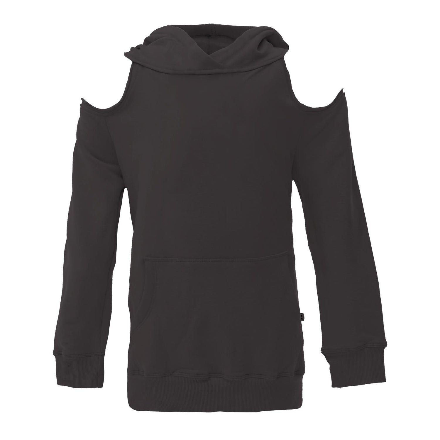 Fleece Open-Shoulder Pullover in Midnight