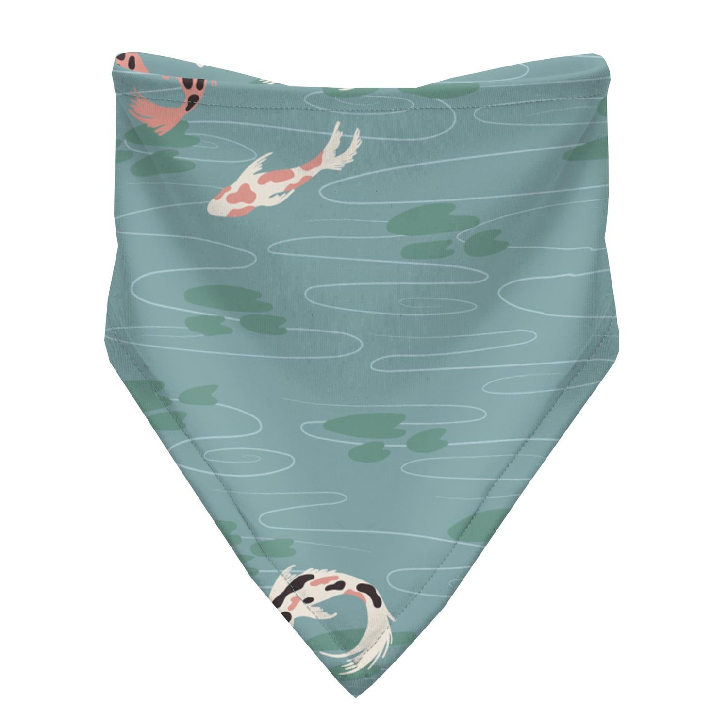 Print Bandana Bib Set of 3 in Natural Frog Prince, Jade and Jade Koi Pond