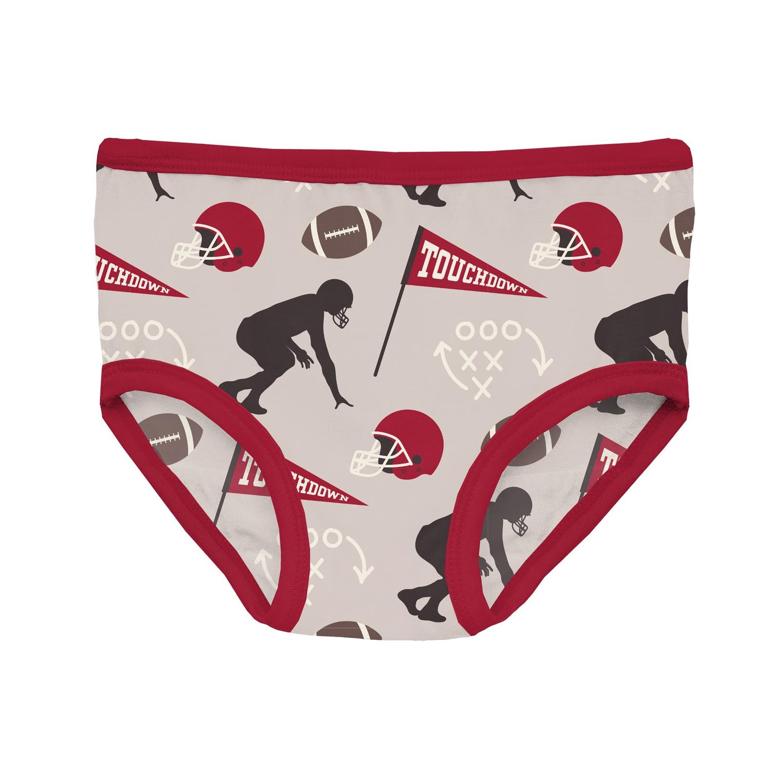 Print Girl's Underwear in Latte Touchdown