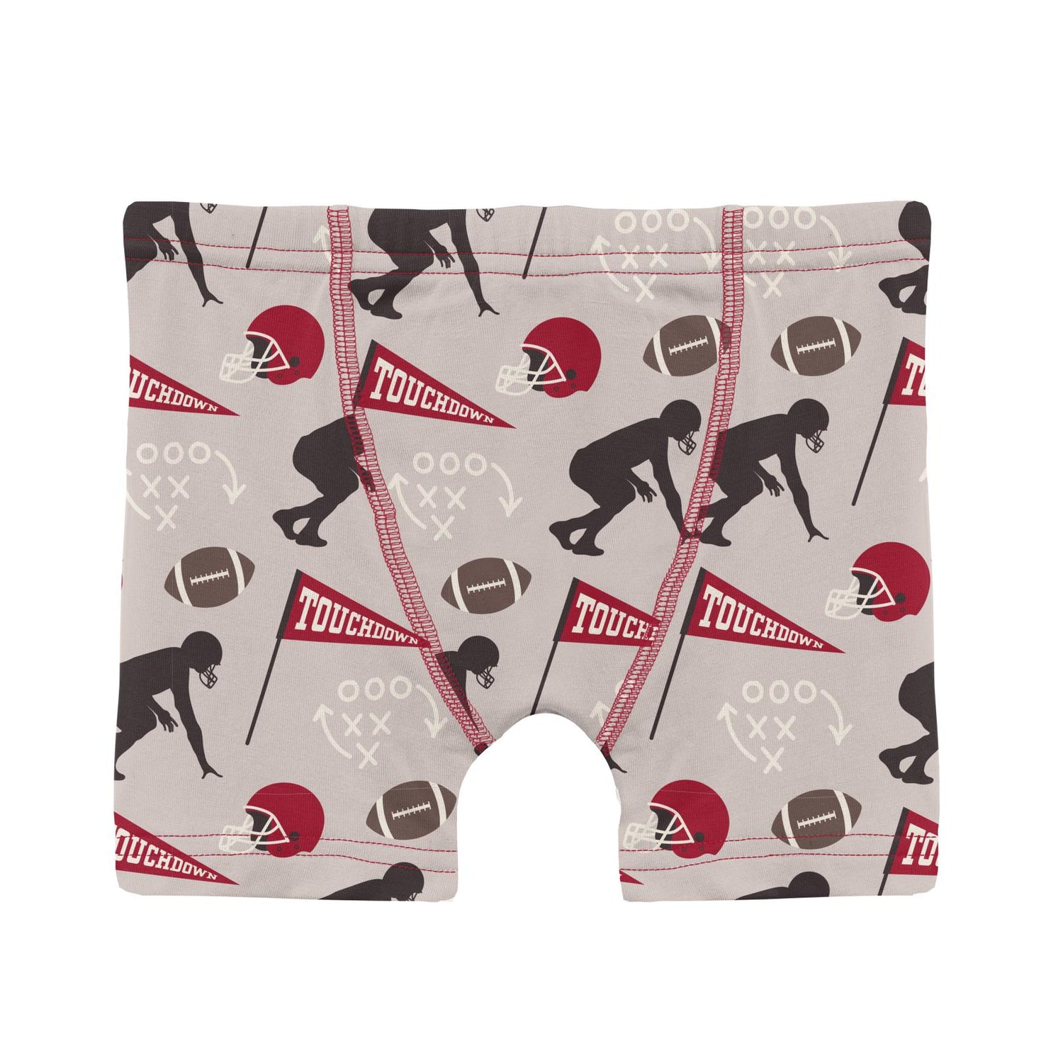 Print Boy's Boxer Brief in Latte Touchdown