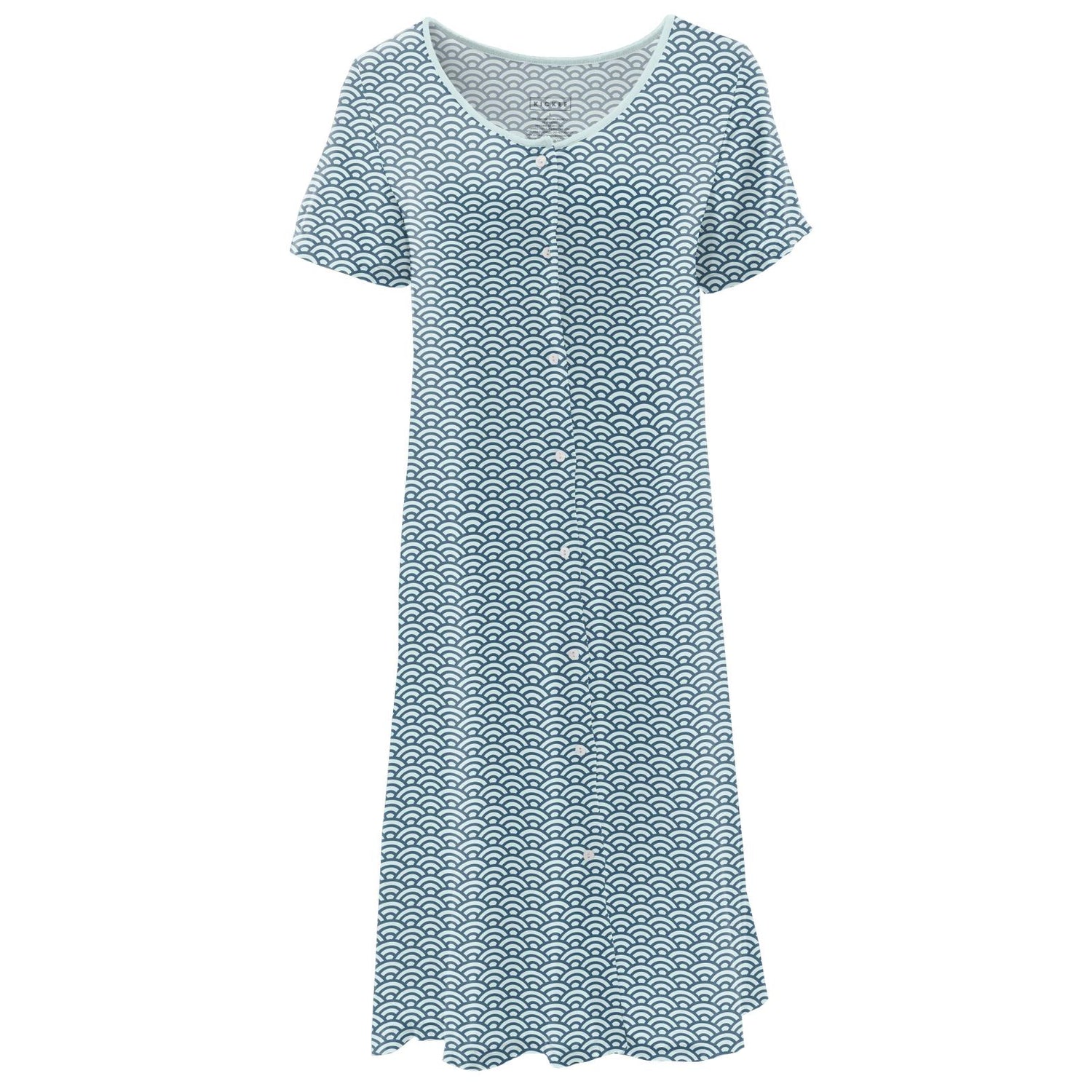 Women's Print Nursing Nightgown in Fresh Air Waves