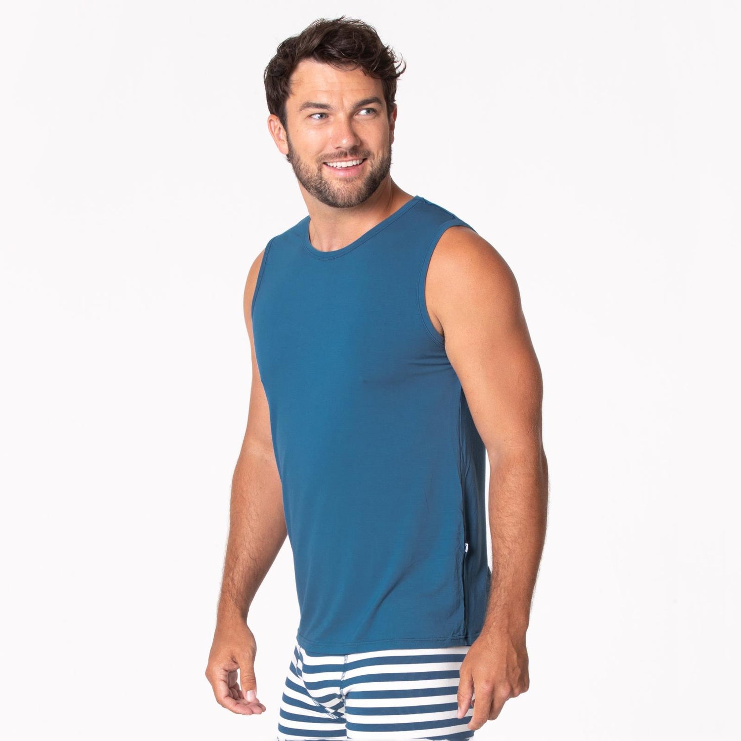 Men's Solid Sport Tank in Deep Sea