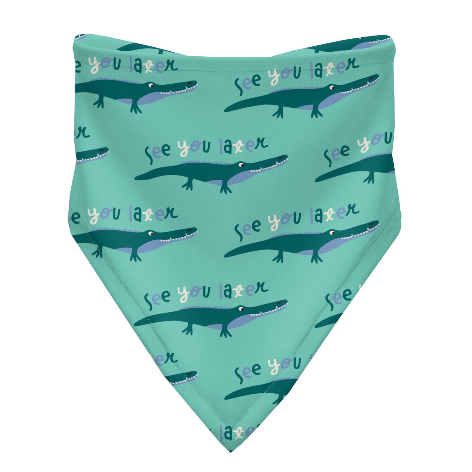 Print Bandana Bib in Glass Later Alligator