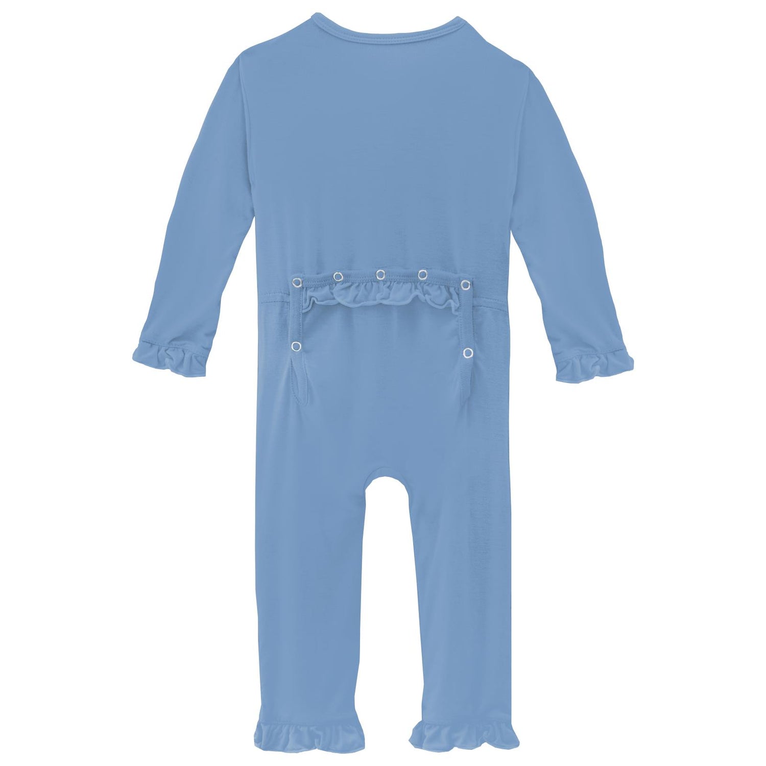 Classic Ruffle Coverall with 2 Way Zipper in Dream Blue