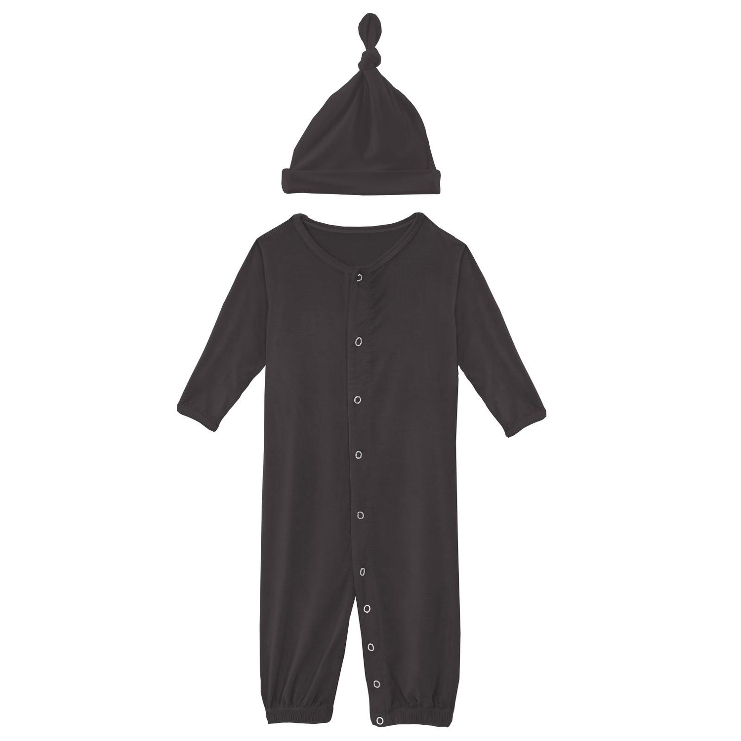 Layette Gown Converter & Single Knot Hat Set in Midnight