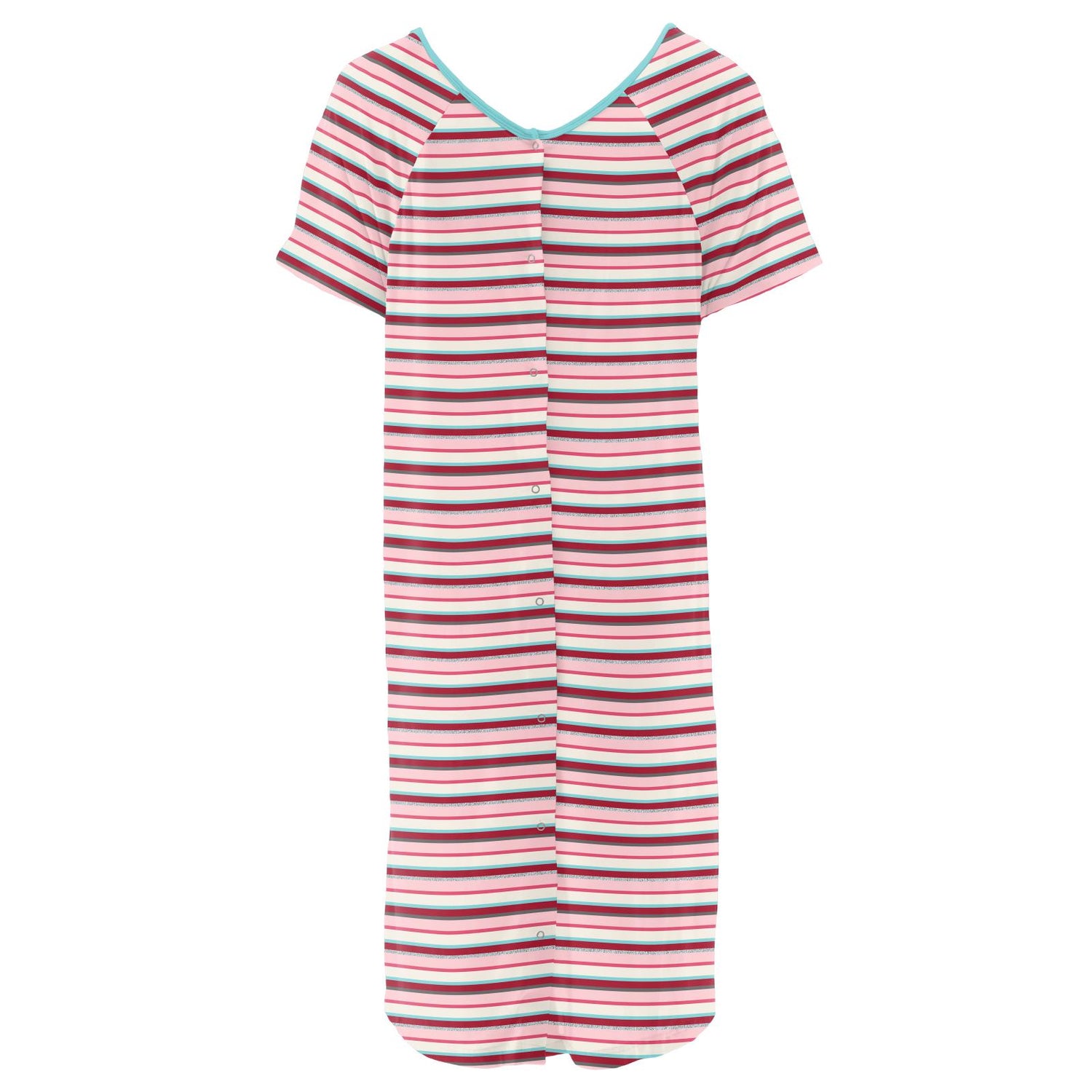 Women's Print Hospital Gown in Anniversary Bobsled Stripe