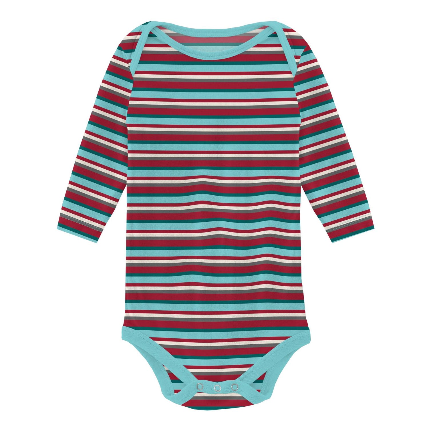 Print Long Sleeve One Piece in Christmas Stripe