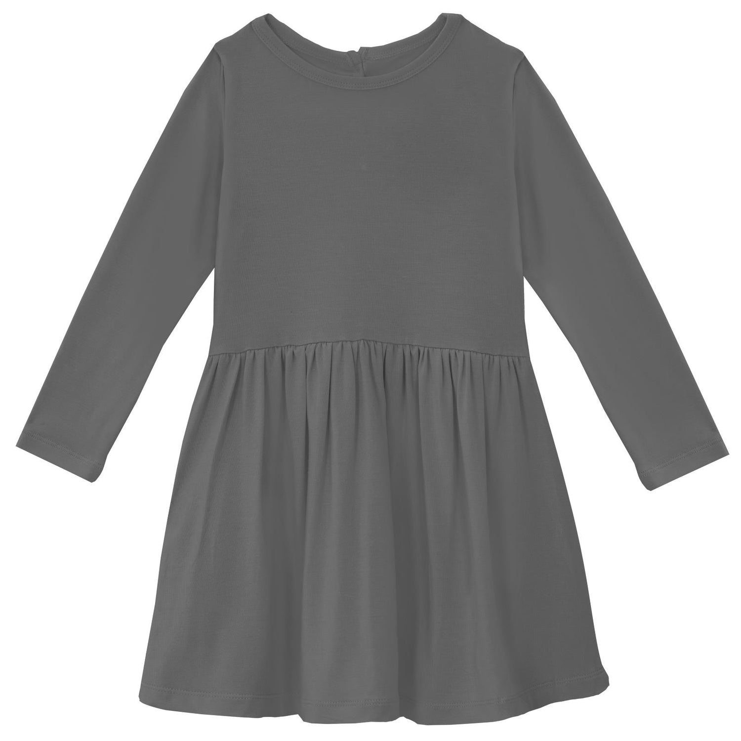 Long Sleeve Twirl Dress in Pewter