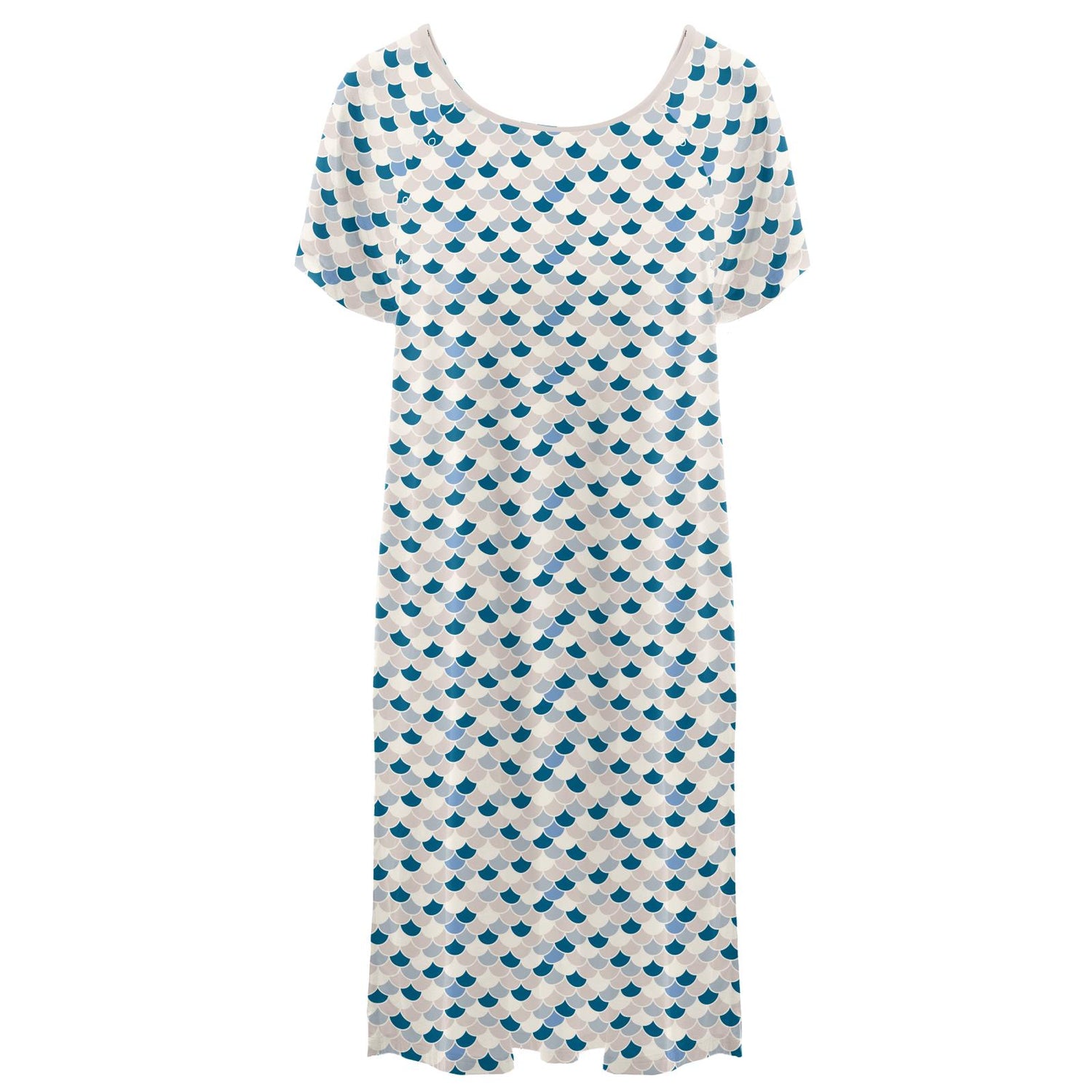 Women's Print Hospital Gown in Latte Scales