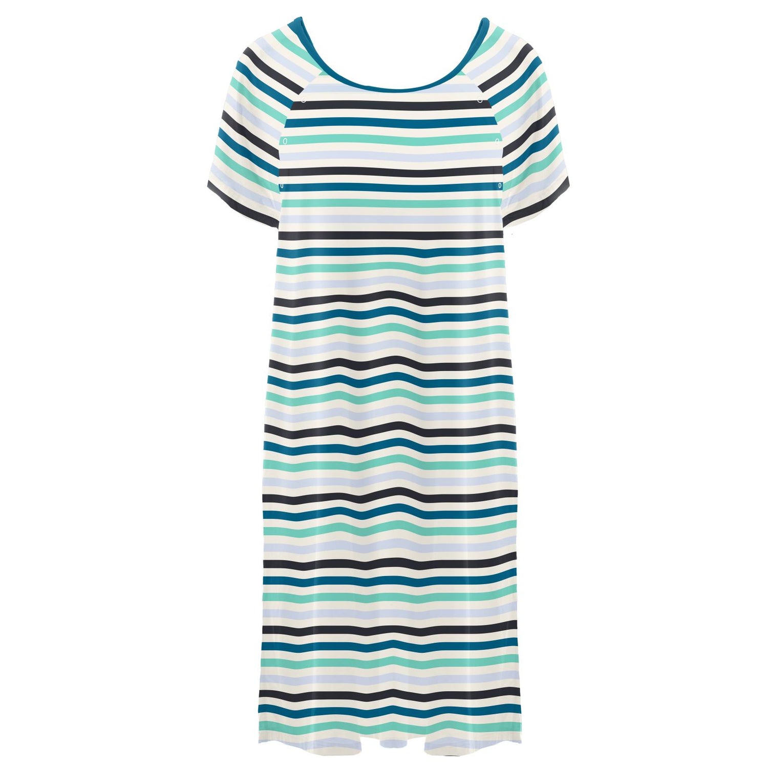 Women's Print Hospital Gown in Little Boy Blue Stripe