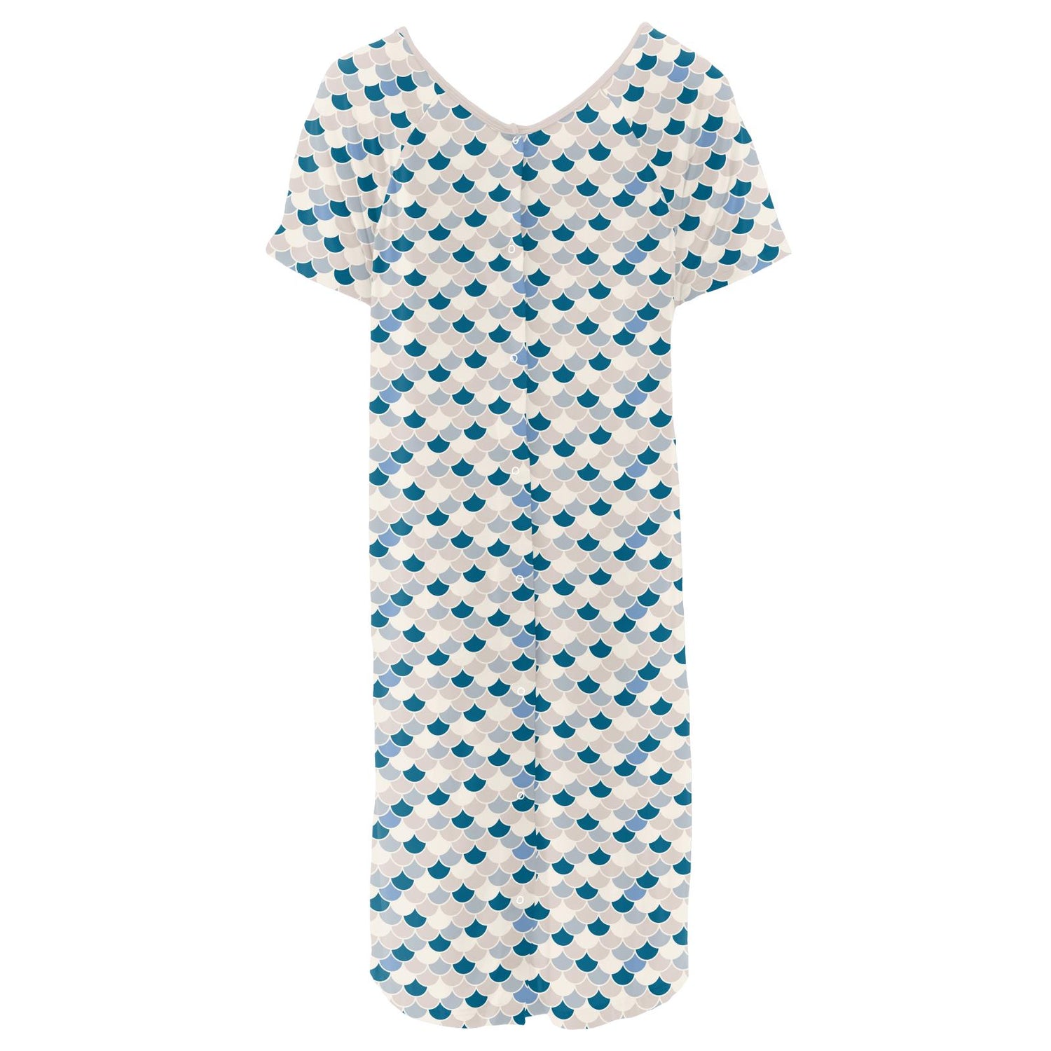 Women's Print Hospital Gown in Latte Scales