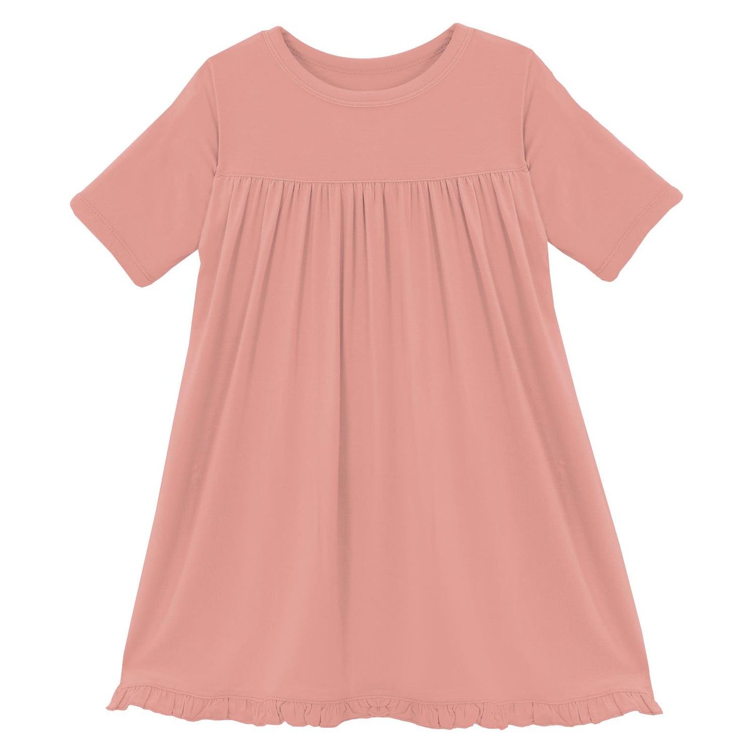 Classic Short Sleeve Swing Dress in Blush