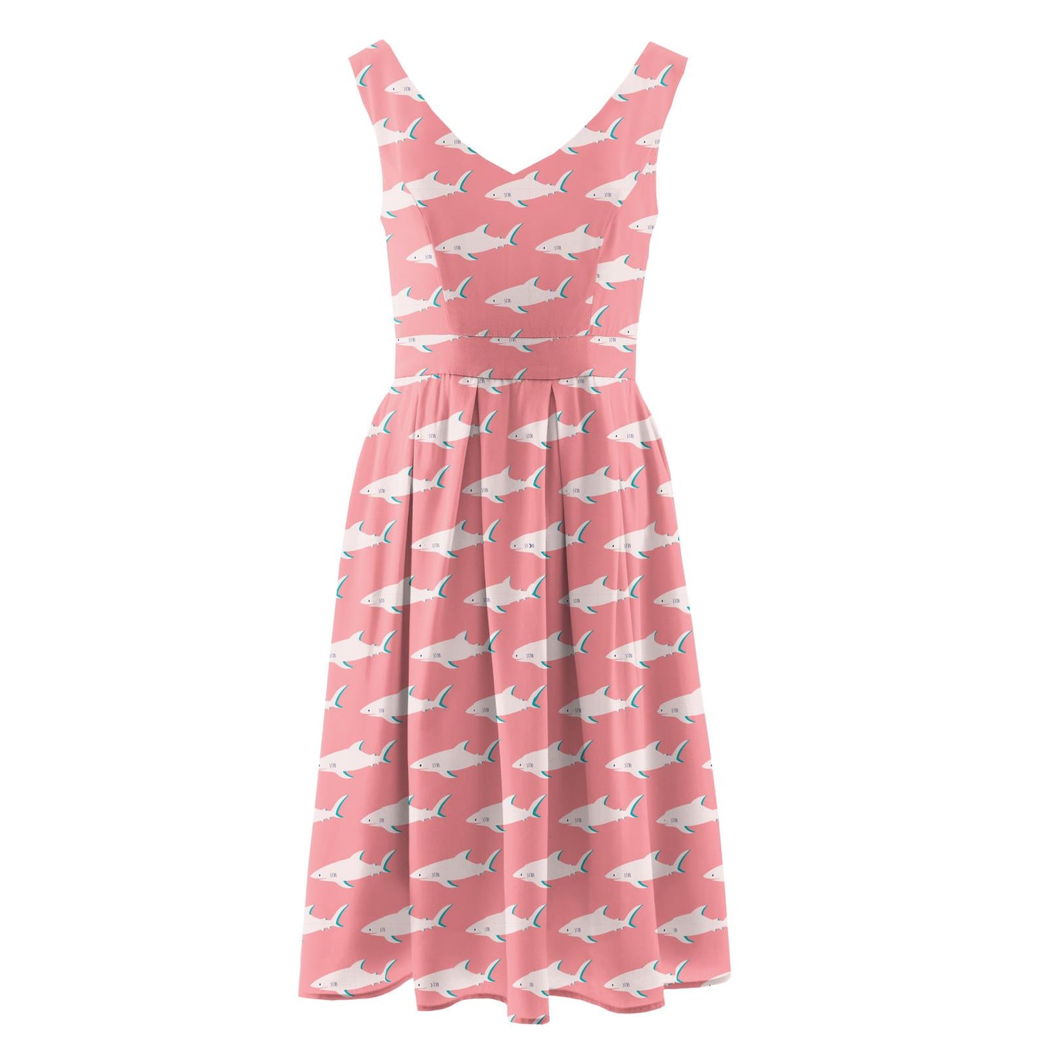 Women's Print Woven Dress in Strawberry Sharky