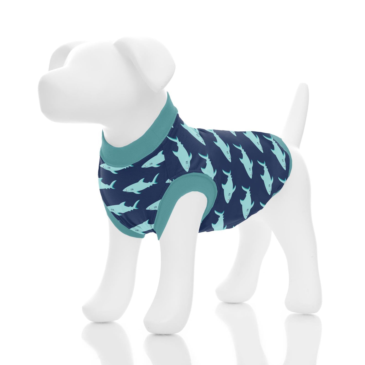 Print Sleeveless Dog Tee in Flag Blue Sharky