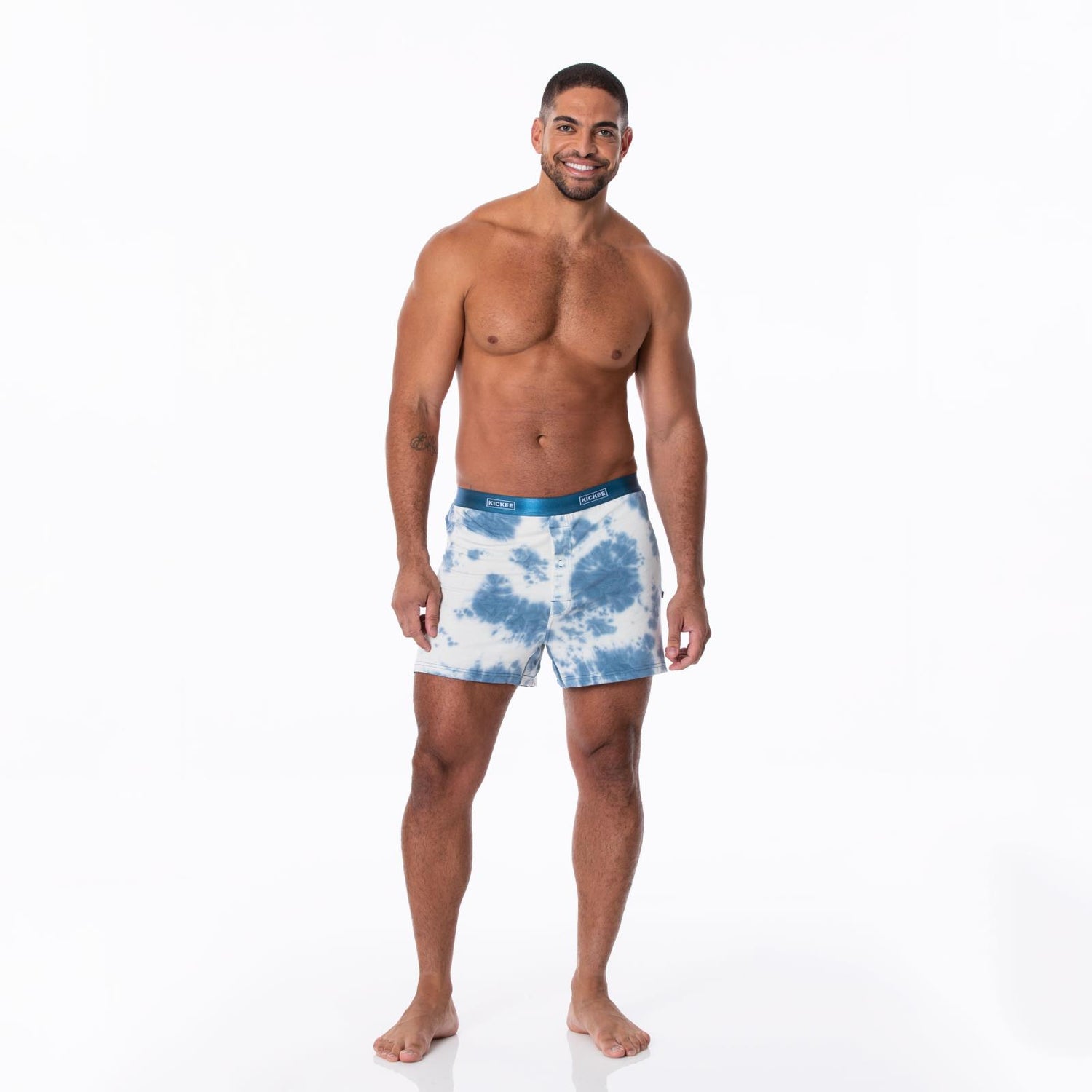 Men's Print Boxer Shorts in Deep Sea Tie Dye