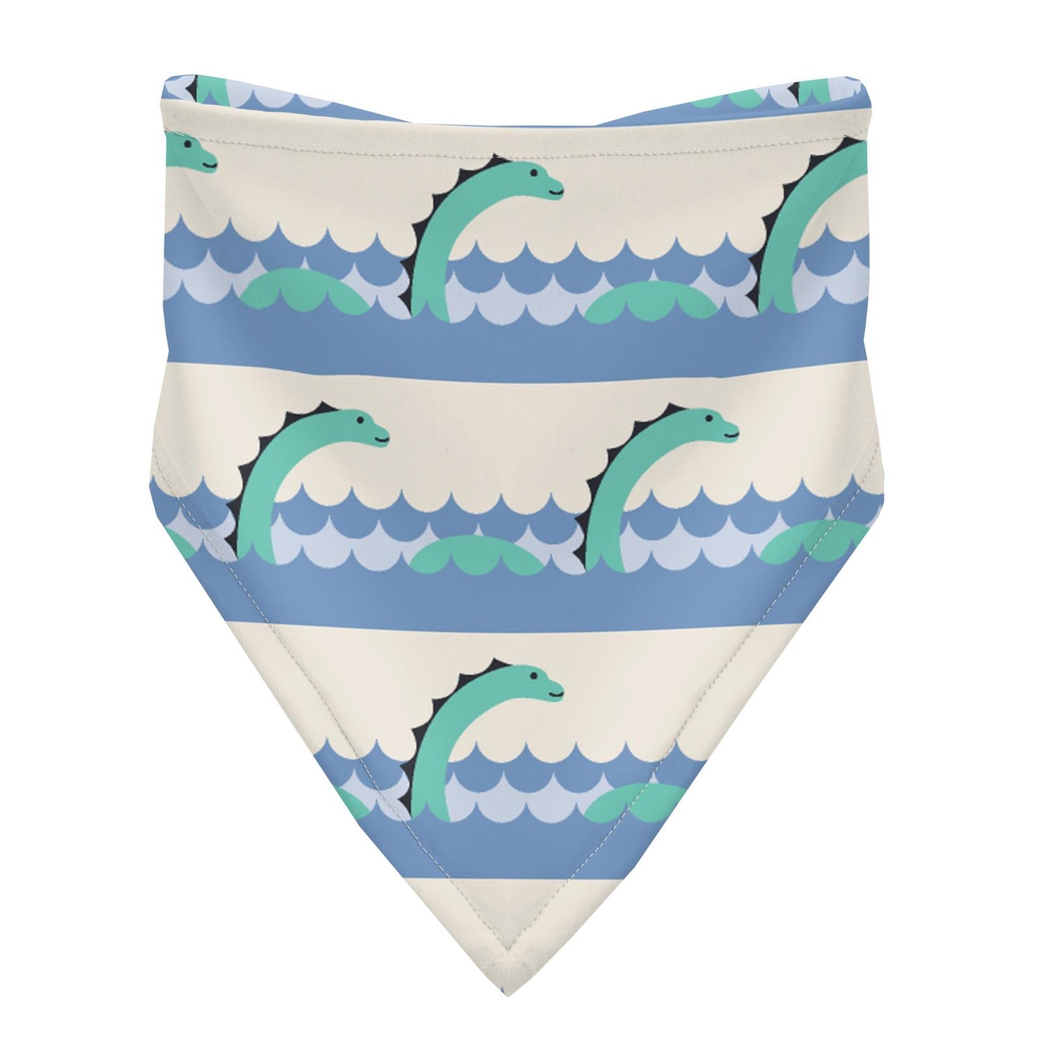 Print Bandana Bib in Natural Sea Monster