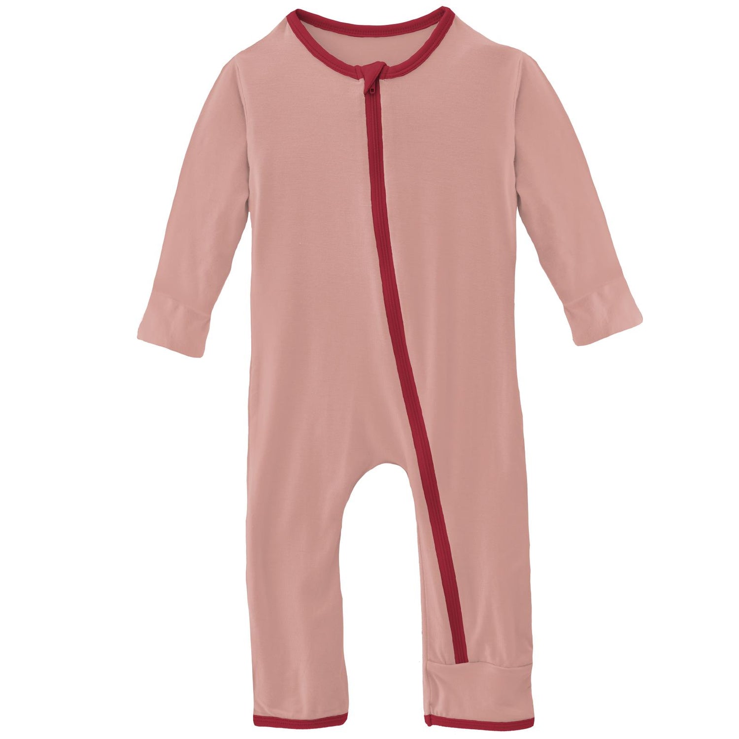 Applique Coverall with Zipper in Blush Strawberries