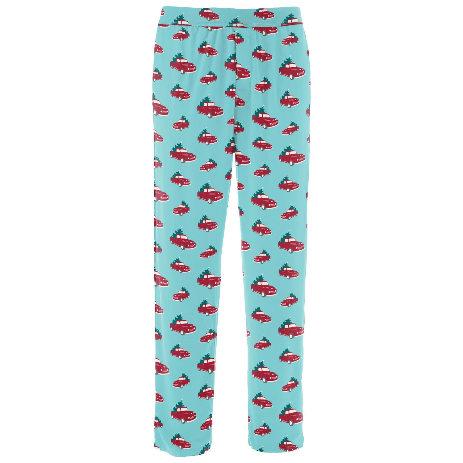 Men's Print Pajama Pants in Iceberg Trucks and Trees