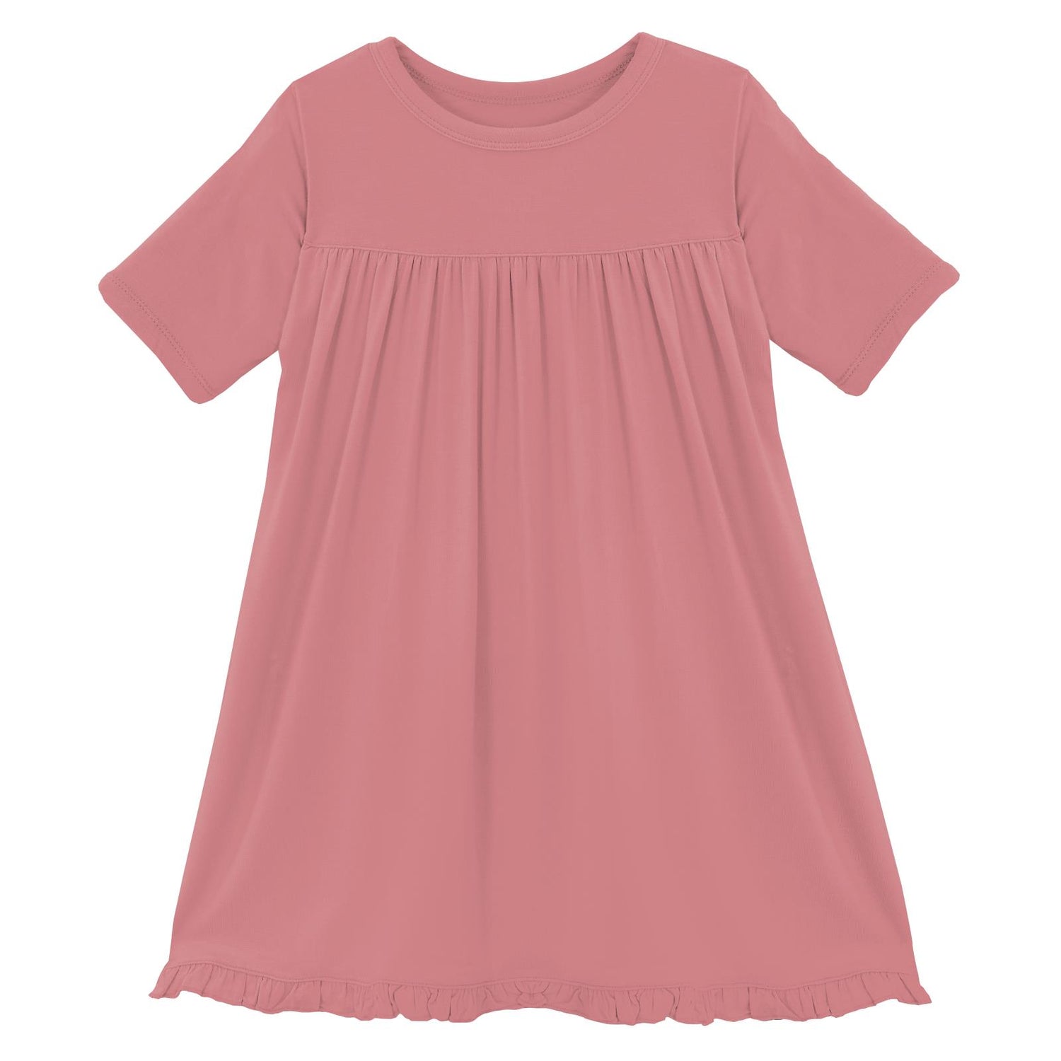 Classic Short Sleeve Swing Dress in Desert Rose