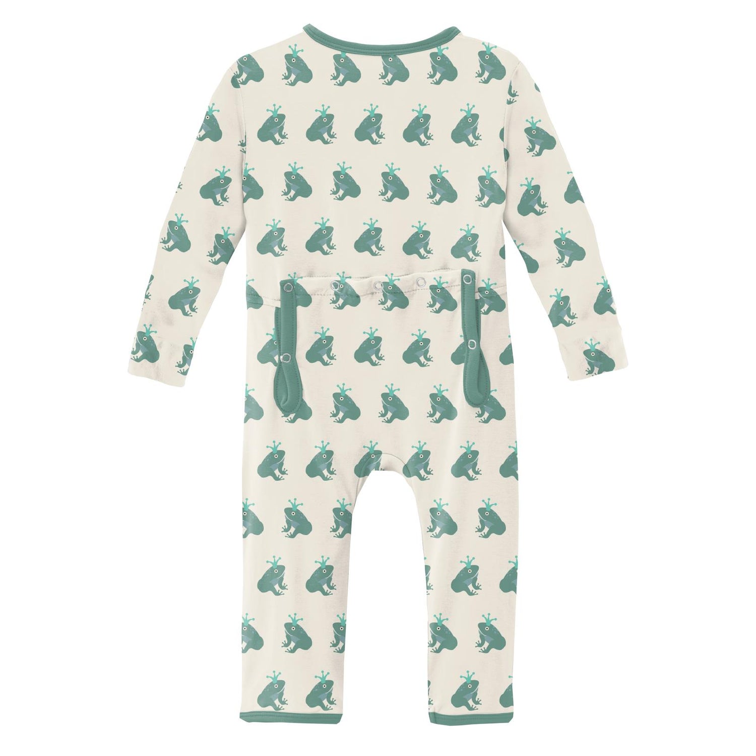 Print Coverall with Zipper in Natural Frog Prince