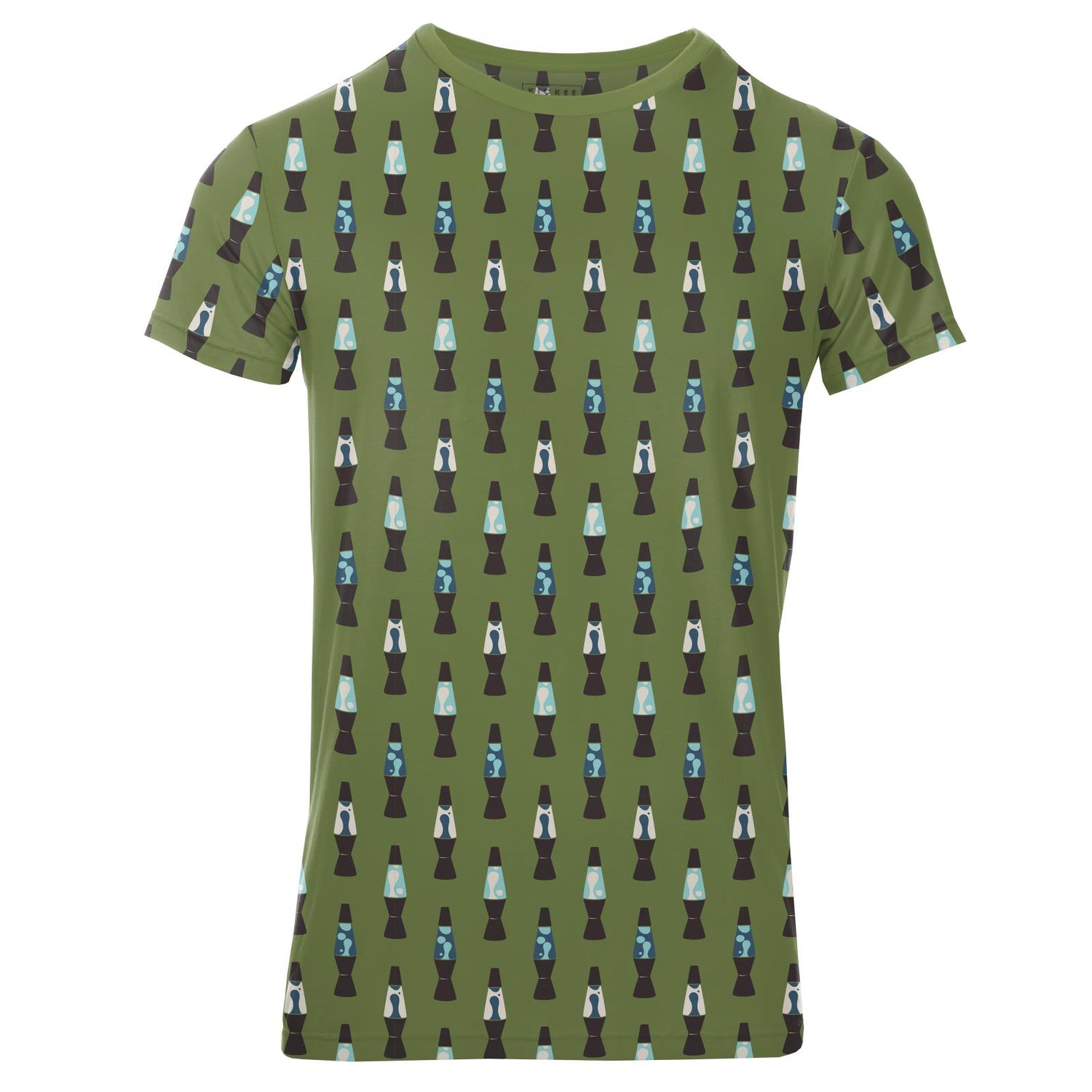 Men's Print Short Sleeve Crew Neck Tee in Grasshopper Lava Lamps