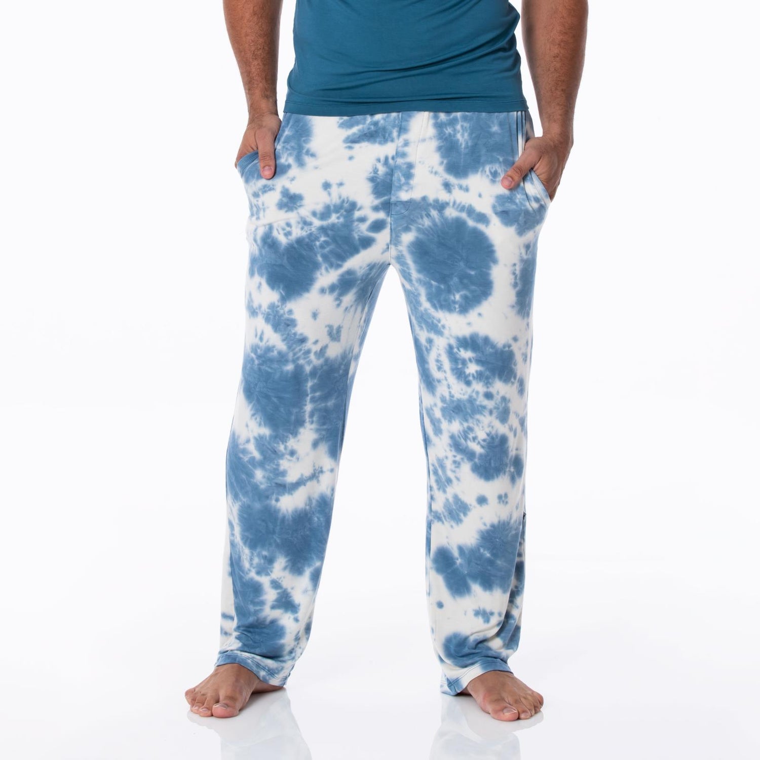 Men's Print Pajama Pants in Deep Sea Tie Dye