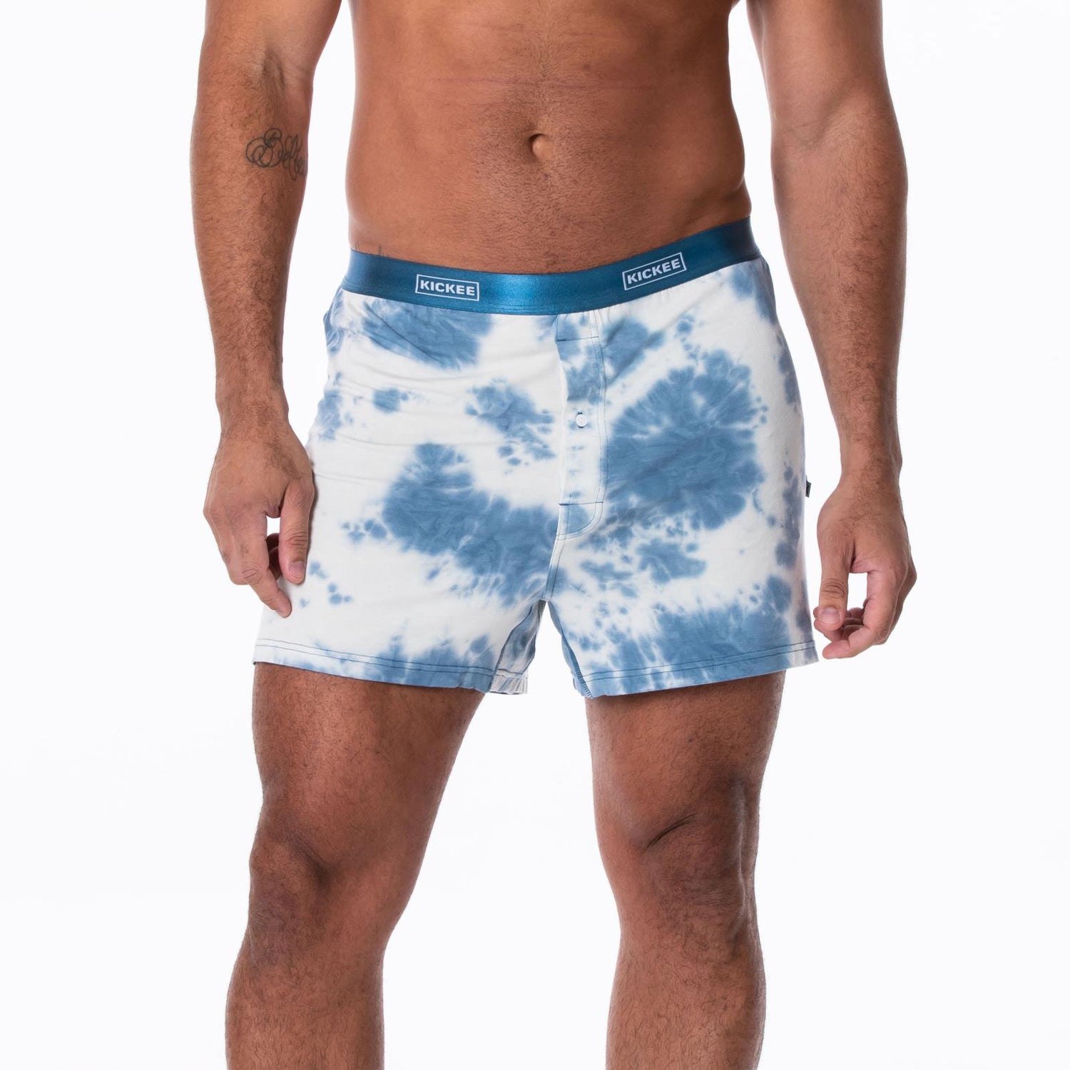 Men's Print Boxer Shorts in Deep Sea Tie Dye