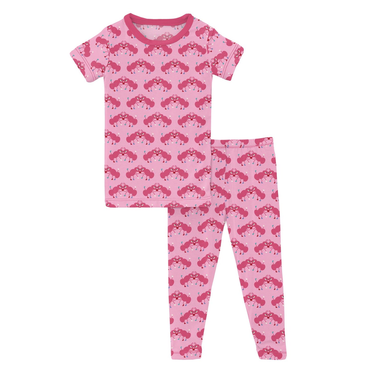 Print Short Sleeve Pajama Set in Cotton Candy Jitterbug